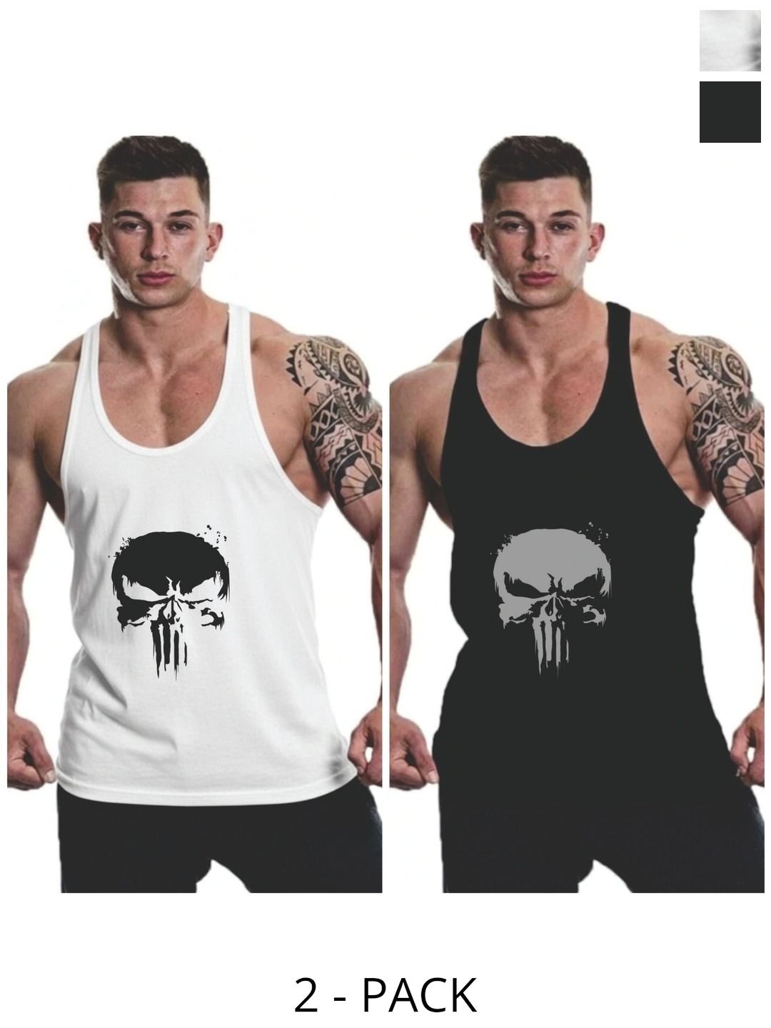 FURRR Pack of 2 Assorted Cotton Blend Gym Vest-picture-37