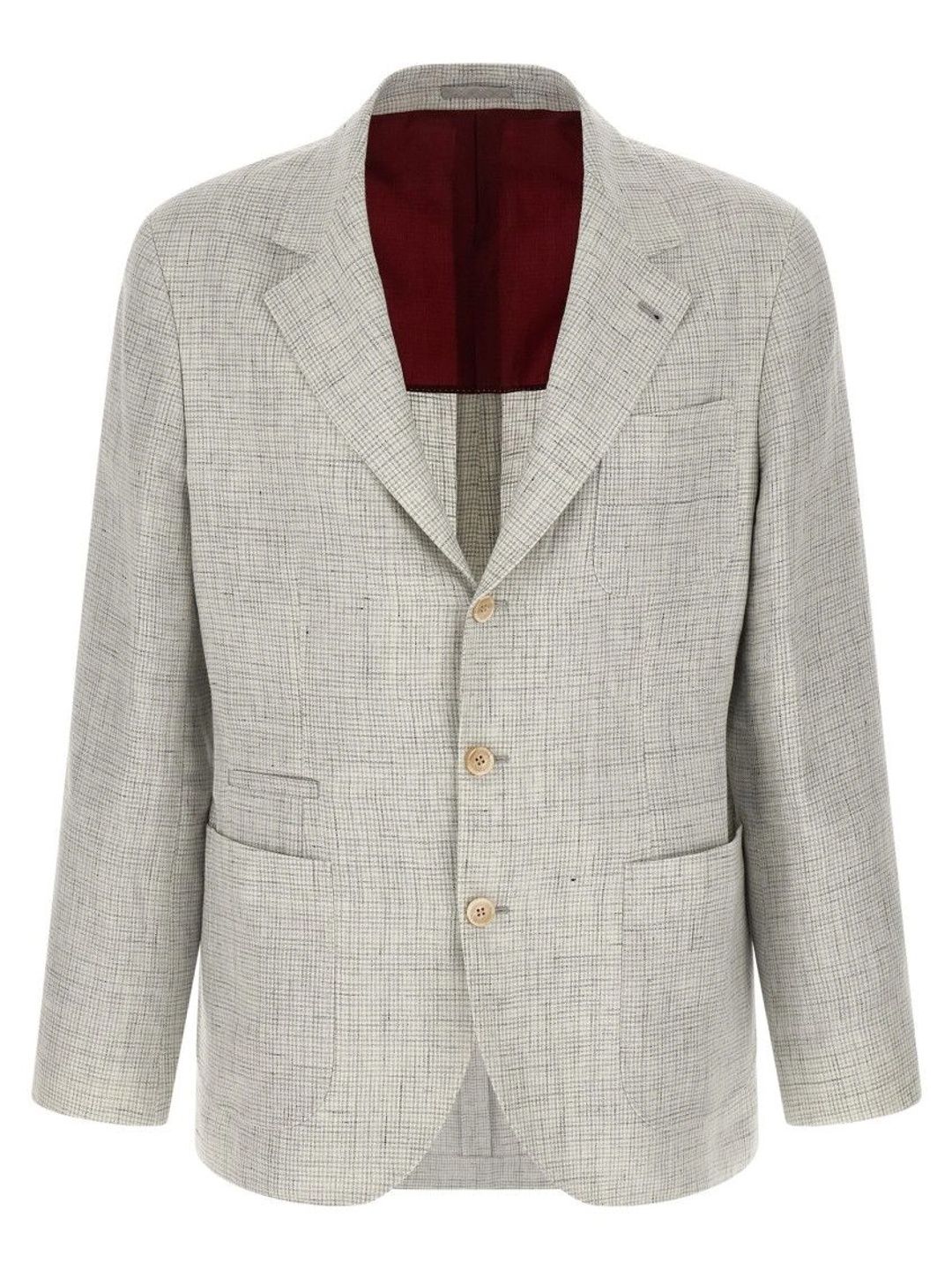 Brunello Cucinelli Light Grey Notched Lapel Blazer-picture-27
