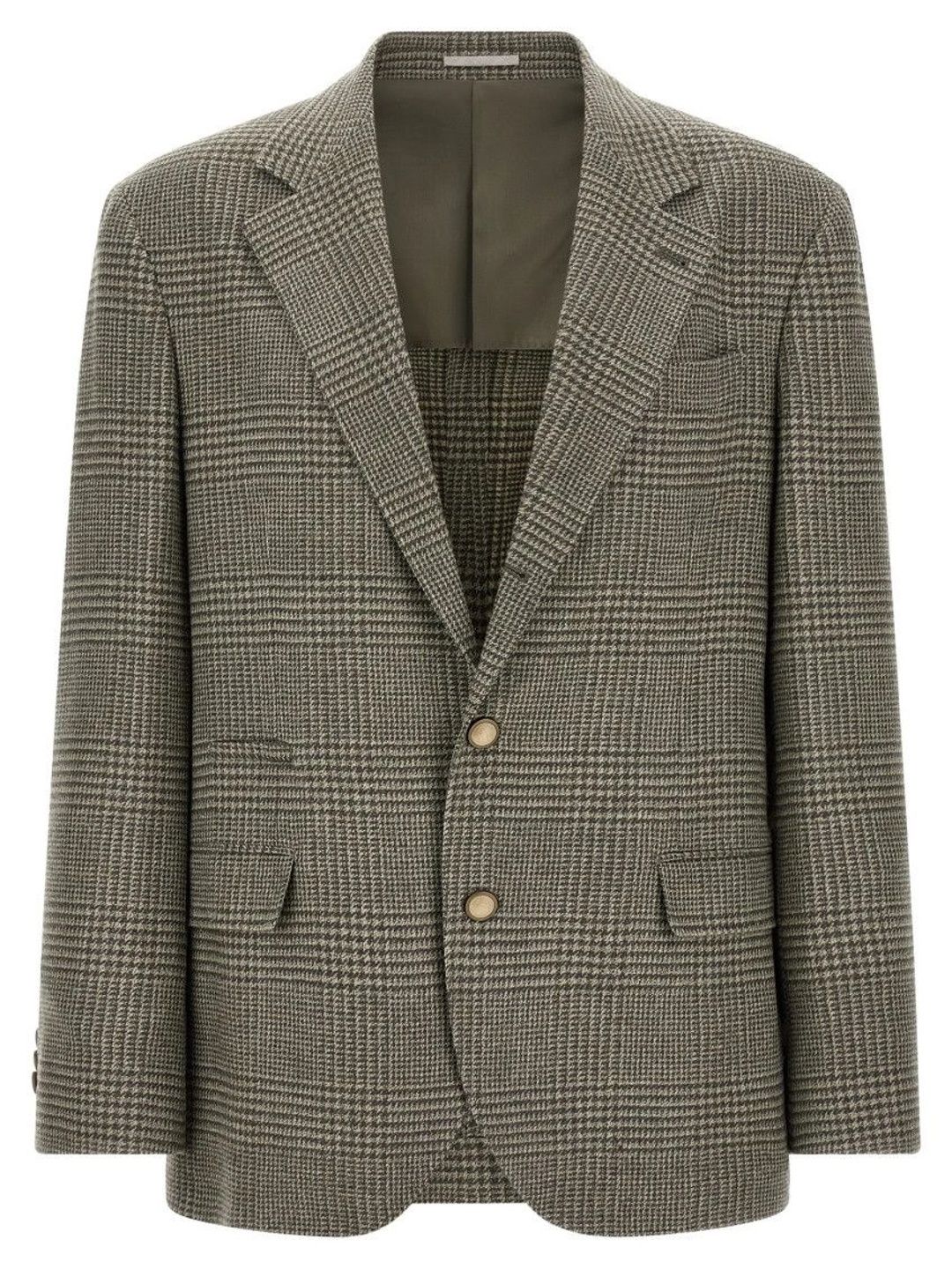 Brunello Cucinelli Grey Notched Lapel Blazer-picture-37