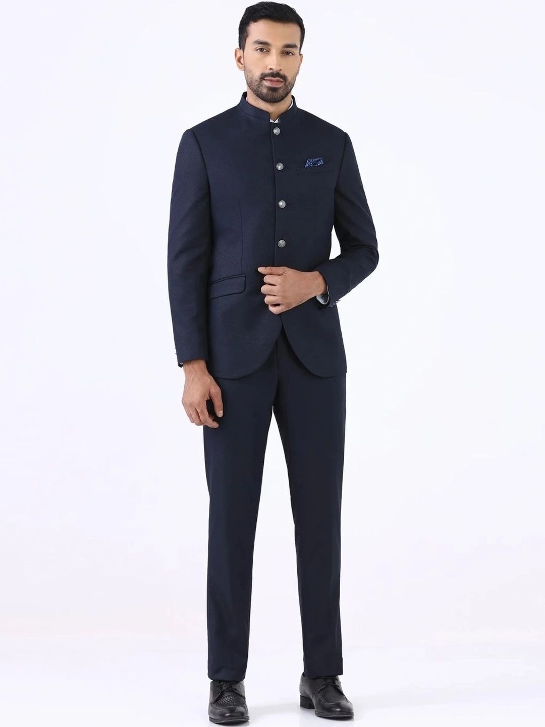 Blackberrys Mandarin Collar Slim Fit 2 Piece Suits-picture-35