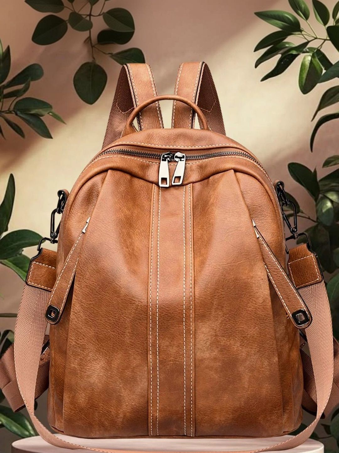 MomsyStore Women Contrast Detail Backpack-picture-31