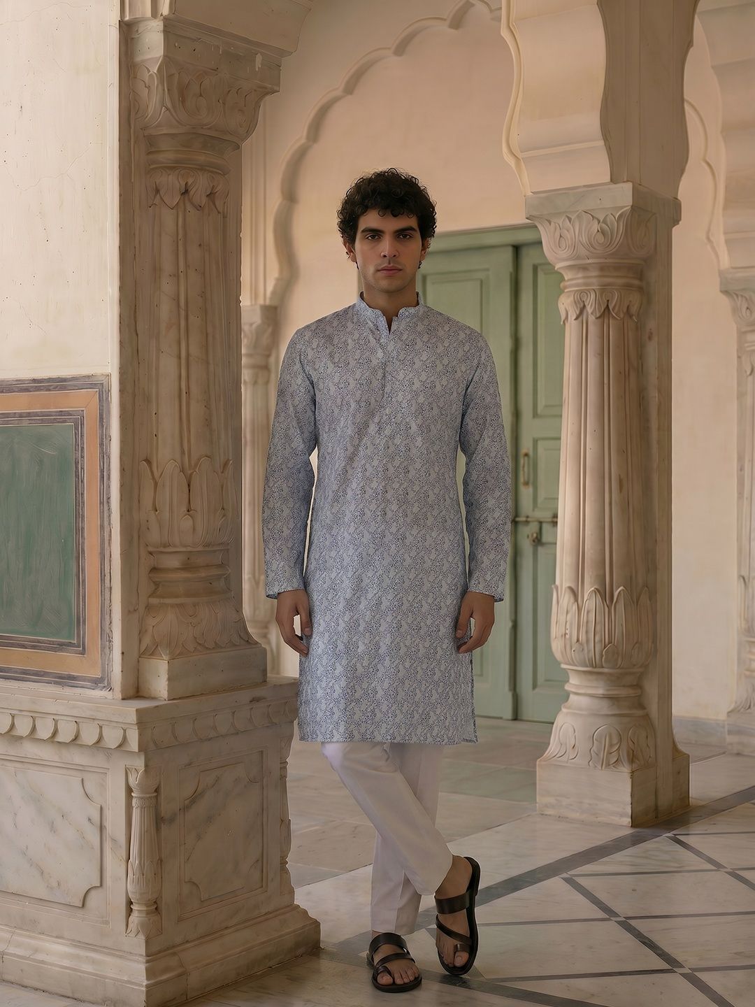 Anouk Ethnic Motifs Printed Mandarin Collar Kurta-picture-34