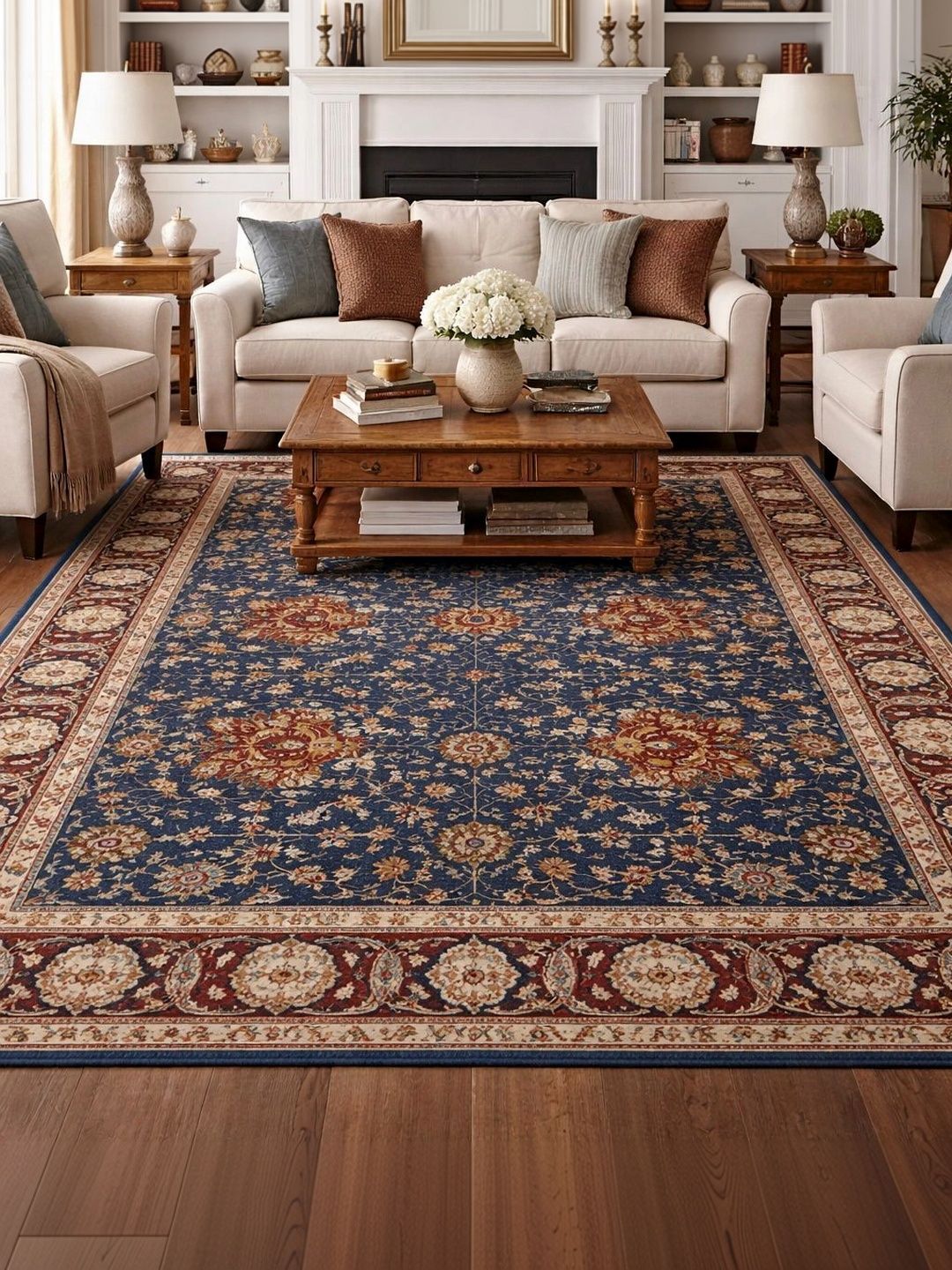 Myntra Elegant Homes Maroon Traditional Anti-Skid Polyester Carpet-image-29
