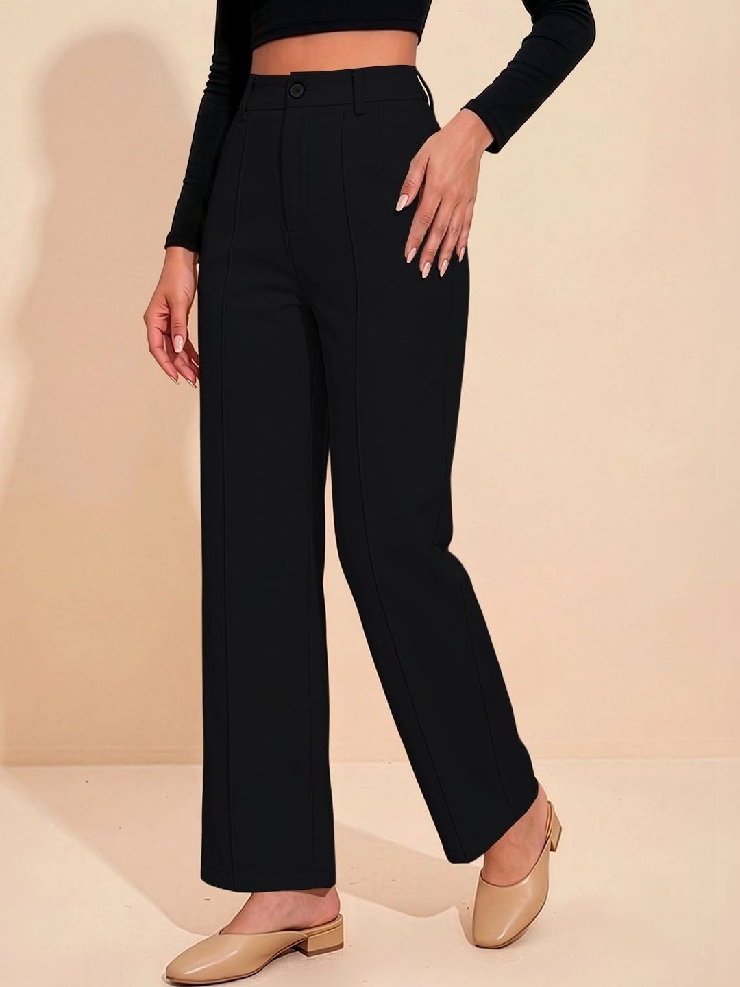 Maheshvi Women Straight Fit High-Rise Trousers-picture-20