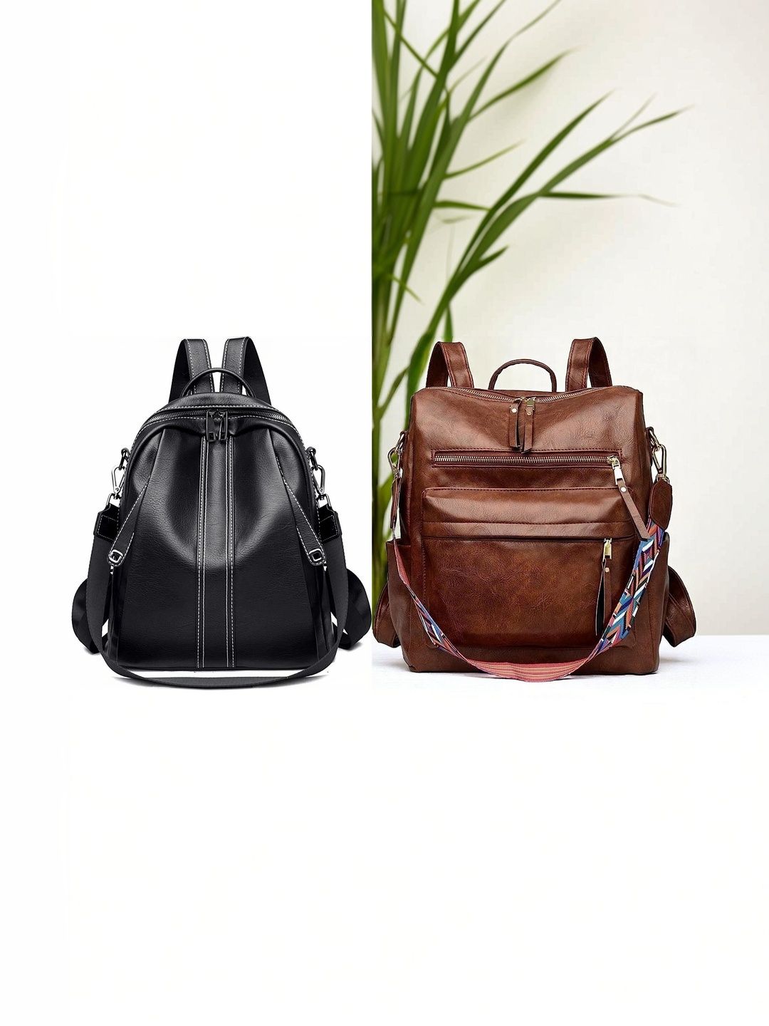 MomsyStore Women Contrast Detail Backpack-picture-30
