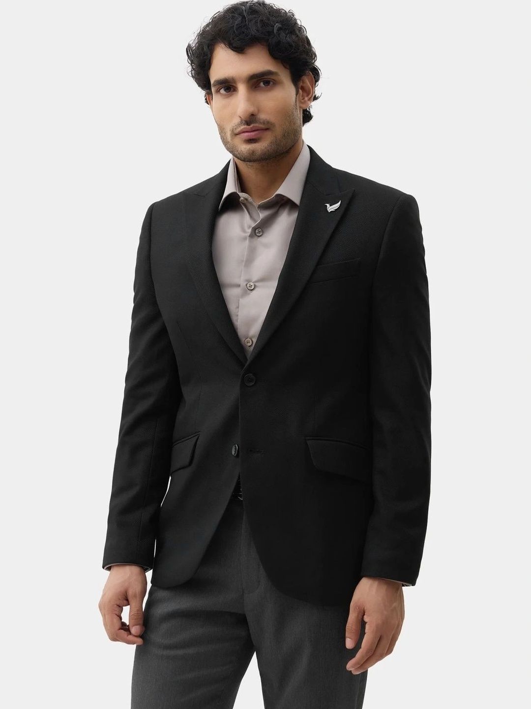 Blackberrys Notched Lapel Single-Breasted Slim Fit Formal Blazers-picture-20
