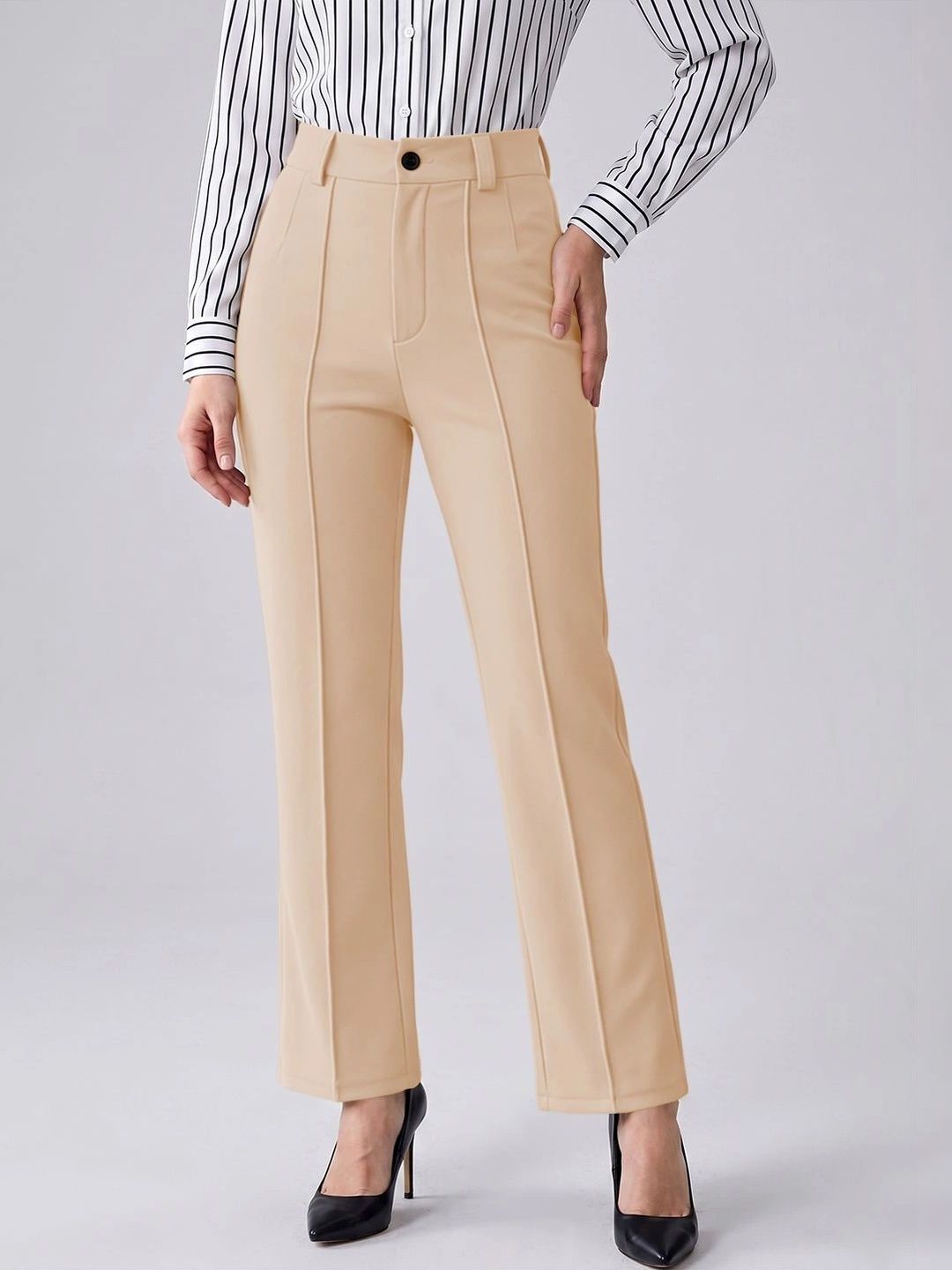 Maheshvi Women Straight Fit High-Rise Trousers-picture-25