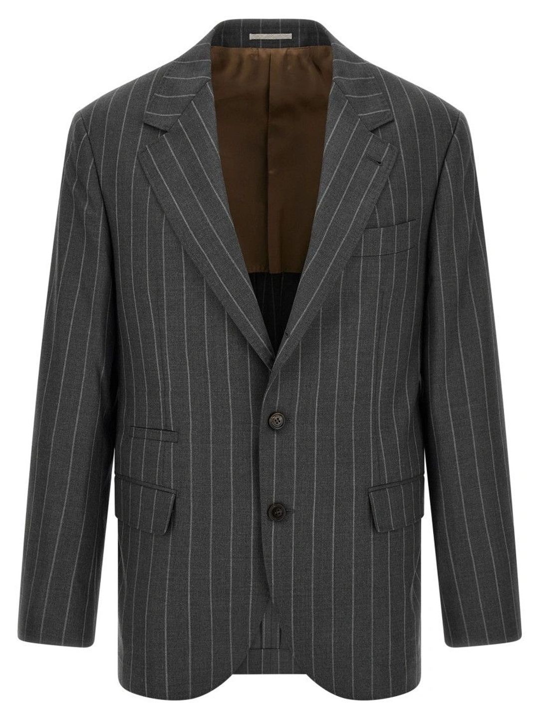 Brunello Cucinelli Charcoal Grey Notched Lapel Blazer-picture-28