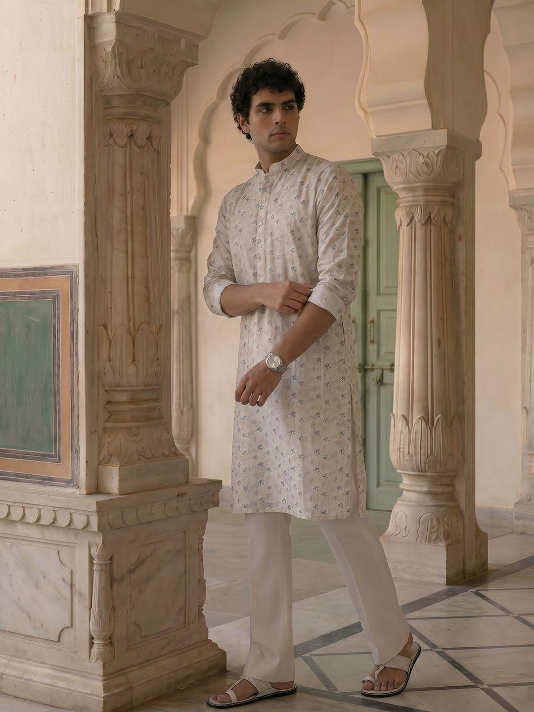 Anouk Printed Mandarin Collar Kurta-picture-40