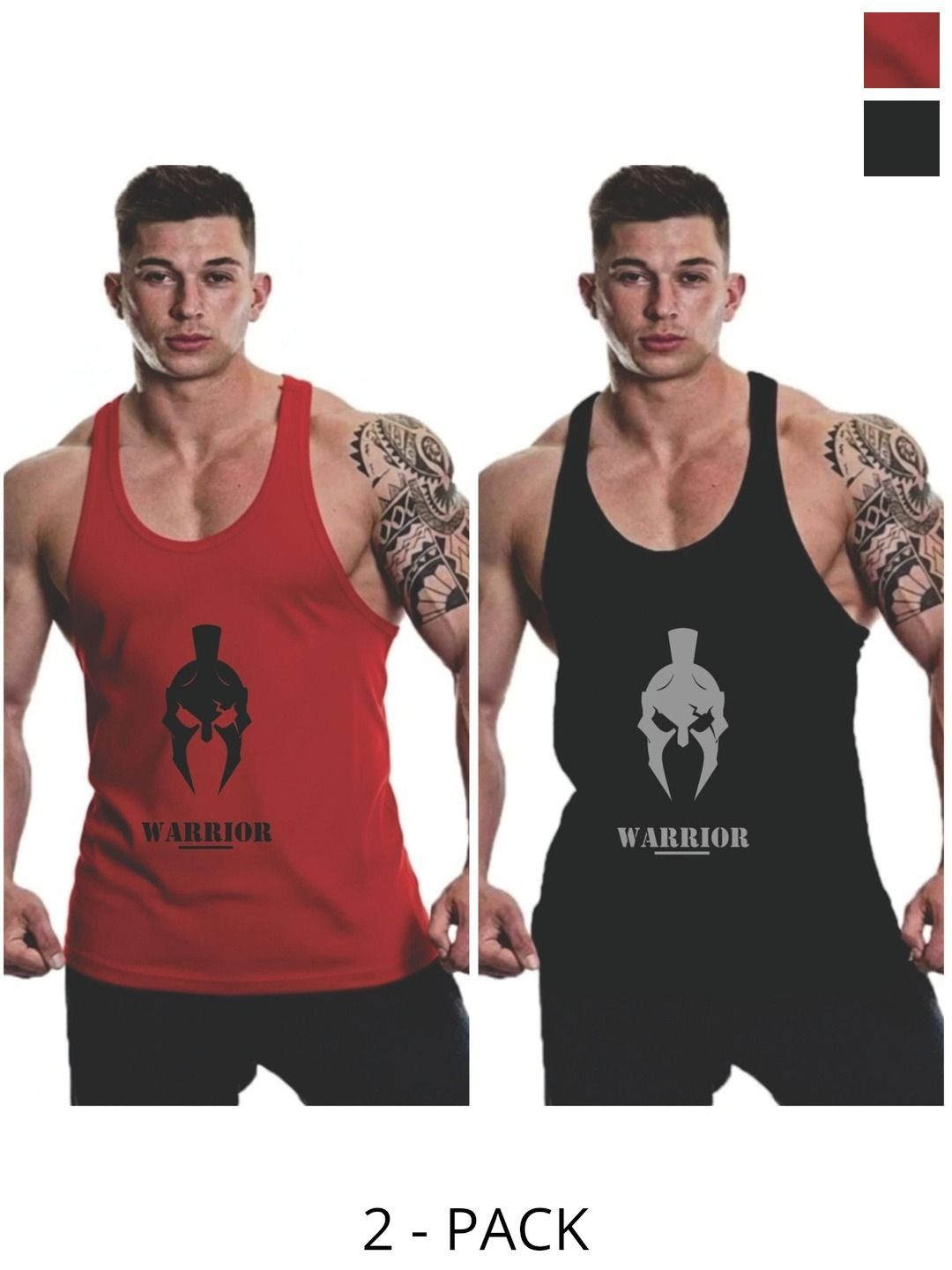 FURRR Pack of 2 Assorted Cotton Blend Gym Vest-image-40