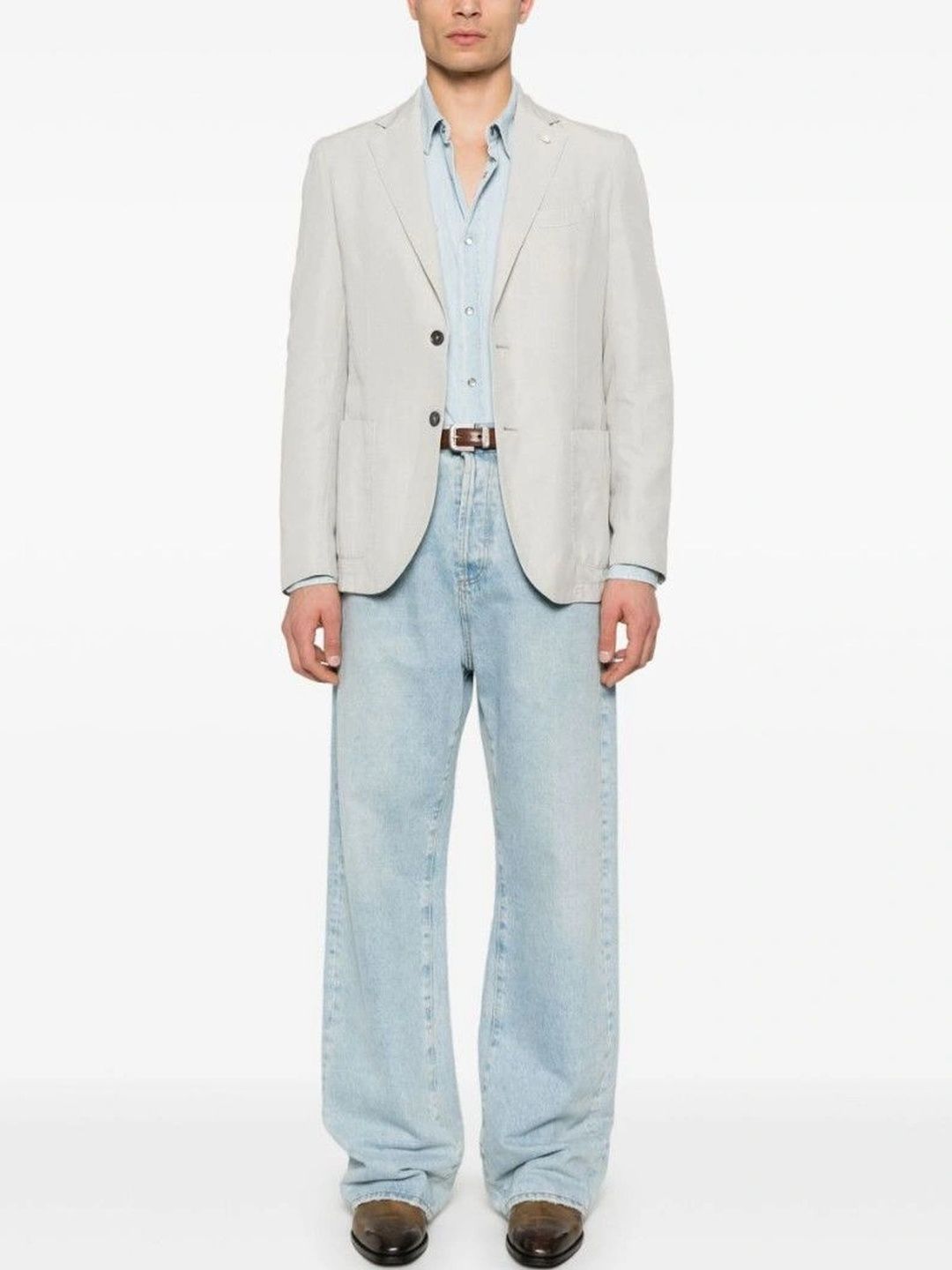 Luigi Bianchi Light Grey Cotton Blazer-picture-13