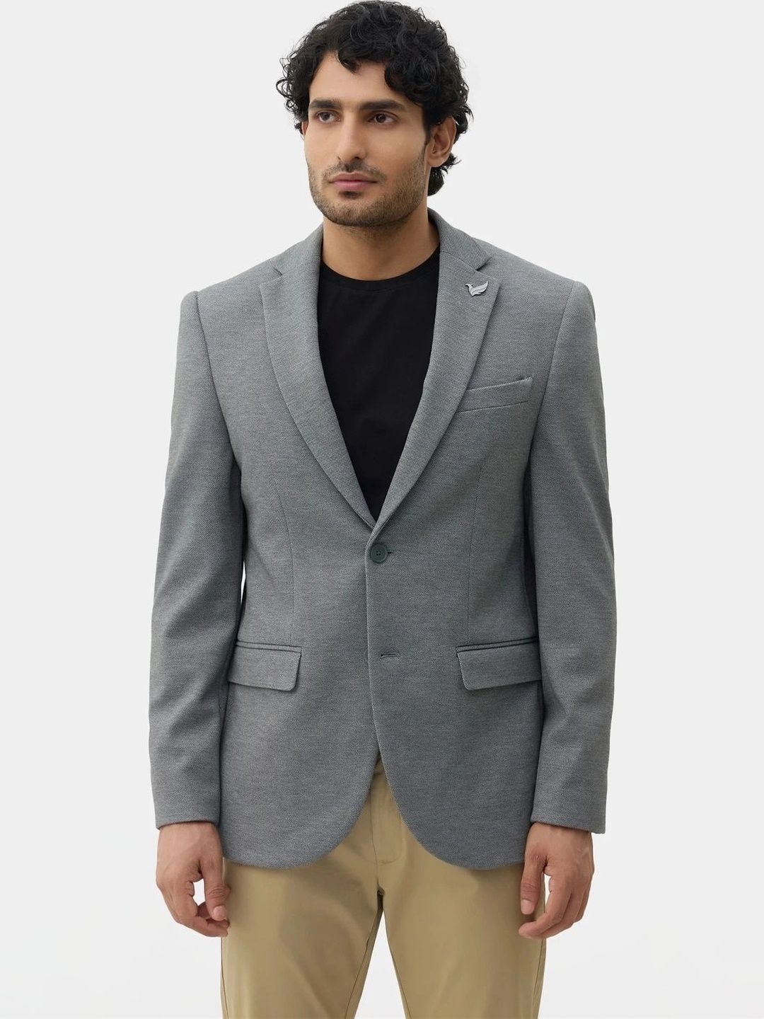 Blackberrys Notched Lapel Single-Breasted Slim Fit Formal Blazers-picture-31