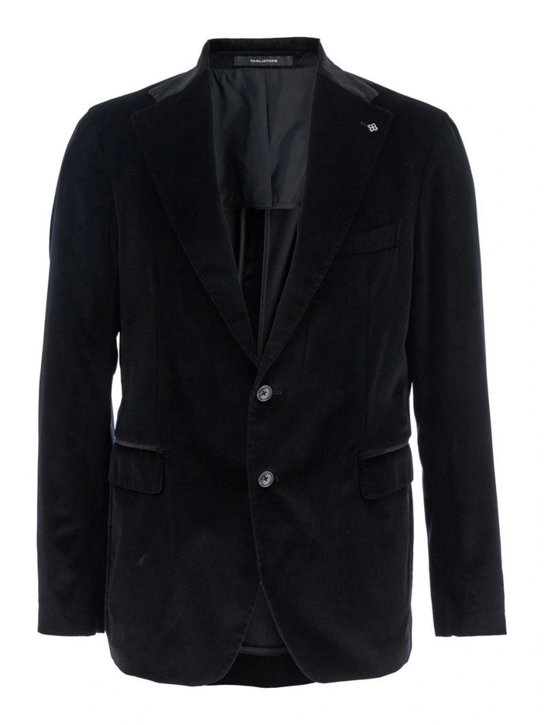 Tagliatore Black Logo-plaque Velvet Blazer-picture-55