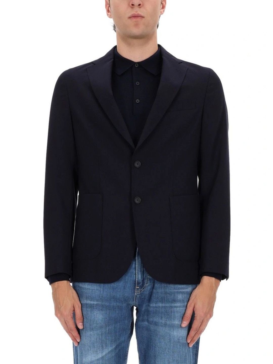 BOSS Dark Blue Solid Blazer-picture-38