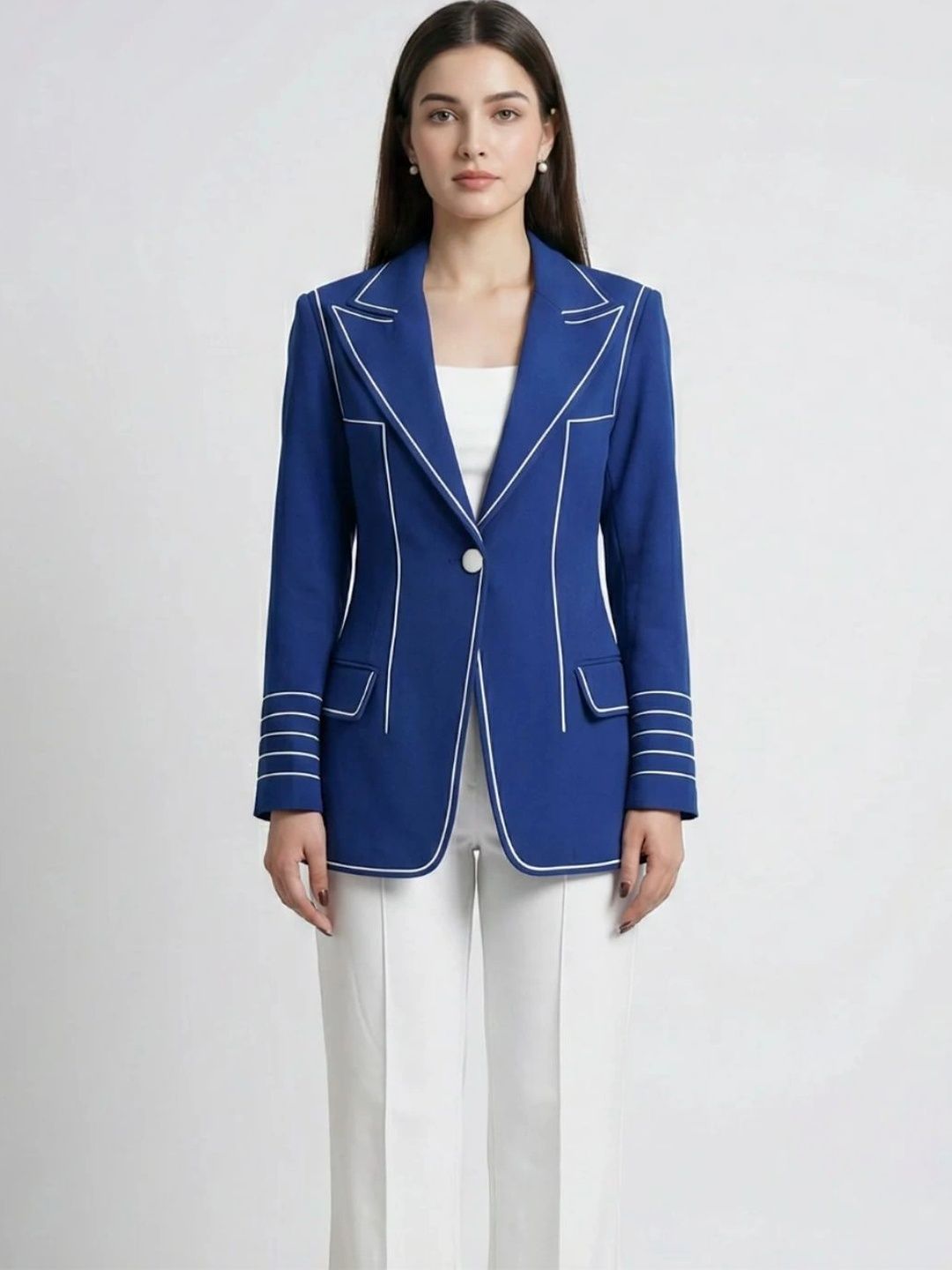 Beyond Formals Notched Lapel Single-Breasted Formal Blazers-picture-45