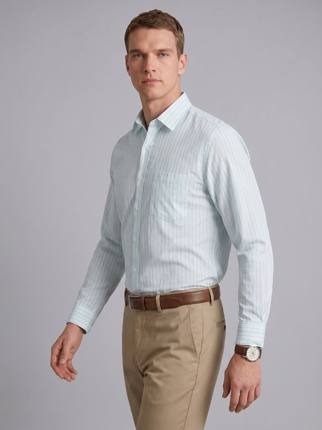 Arrow Striped Pure Cotton Formal Shirt-picture-12