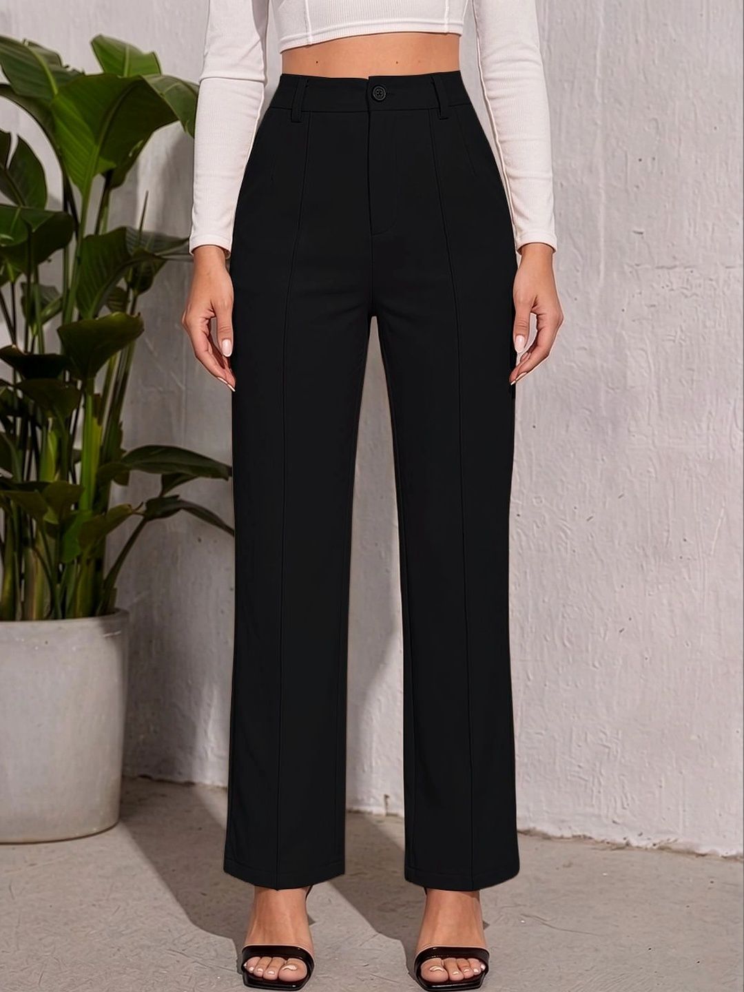 Maheshvi Women Straight Fit High-Rise Trousers-picture-22