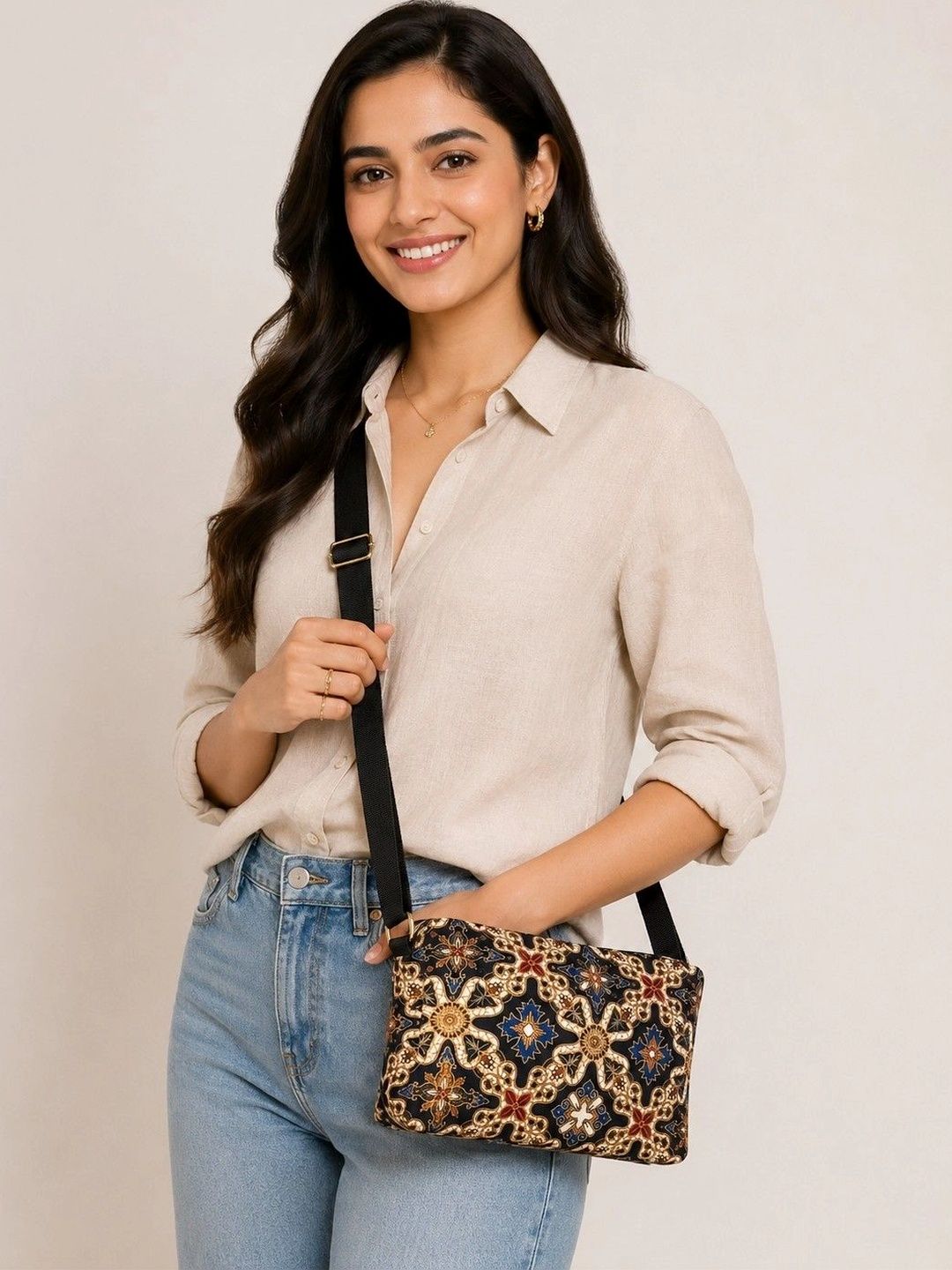 HERE&NOW Ethnic Motifs Printed Shoulder Bag-picture-23