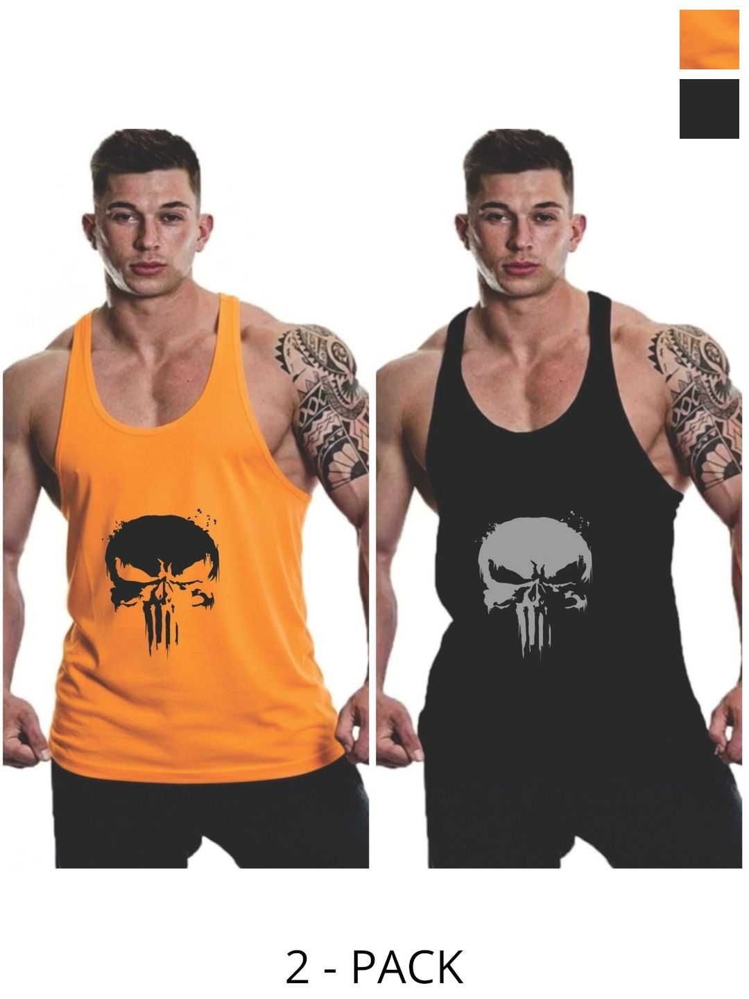 FURRR Pack of 2 Printed Assorted Cotton Blend Gym Vest-image-15