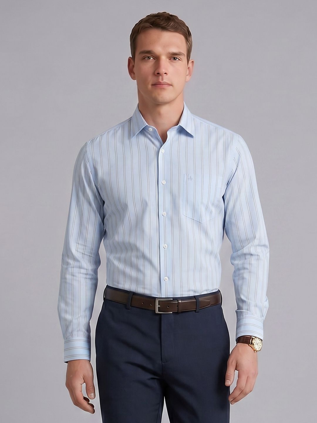 Arrow Striped Pure Cotton Formal Shirt-picture-31