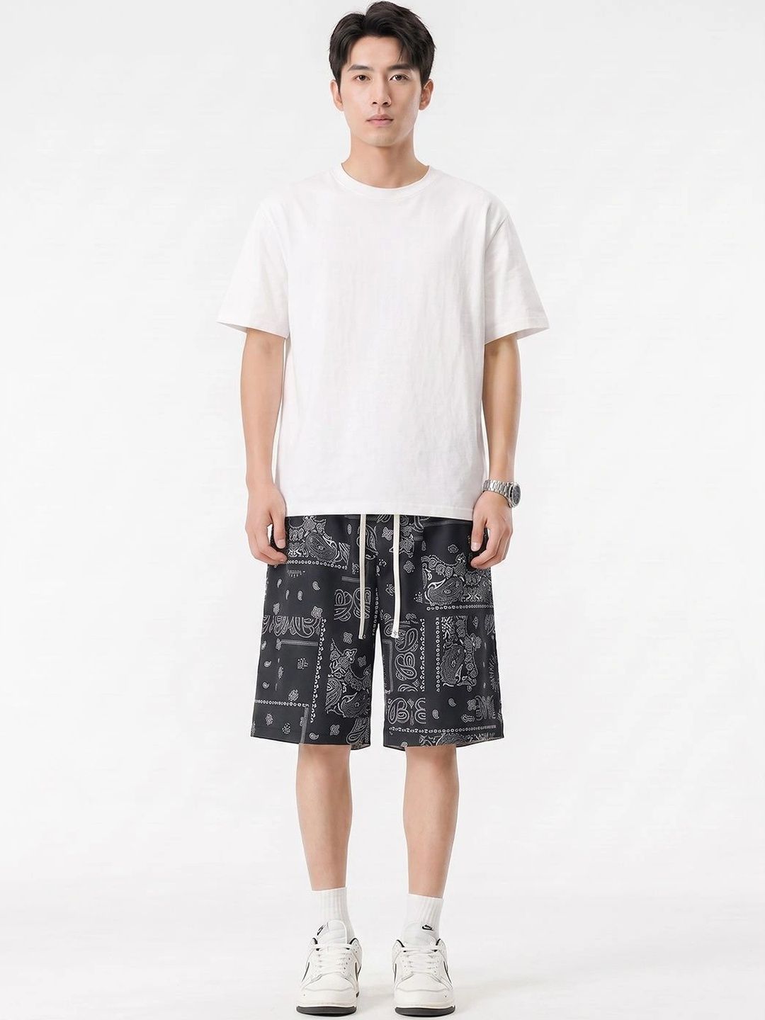 Suo Men Printed Shorts-picture-43