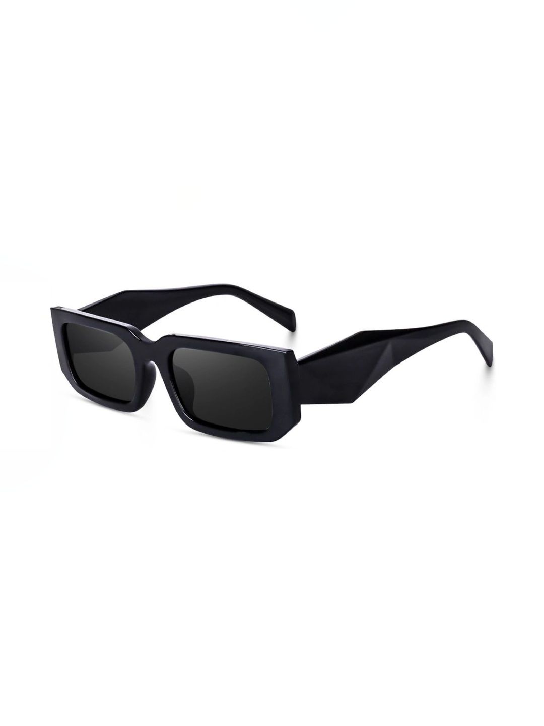 YOUTH CLUB Unisex Black Lens & Black Rectangle Sunglasses with-picture-10