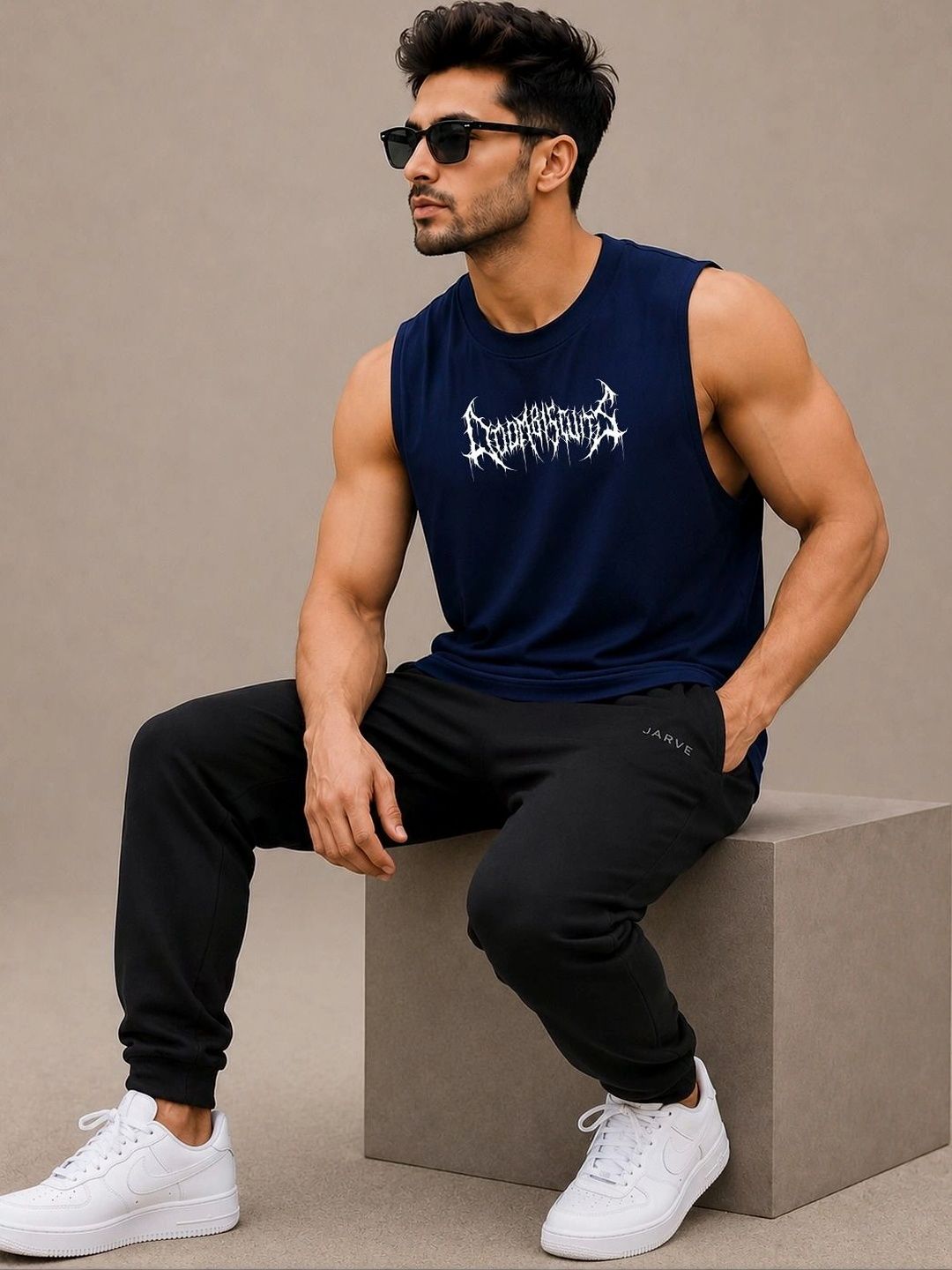 Moda Rapido Printed Cotton Blend Gym Vest-picture-20