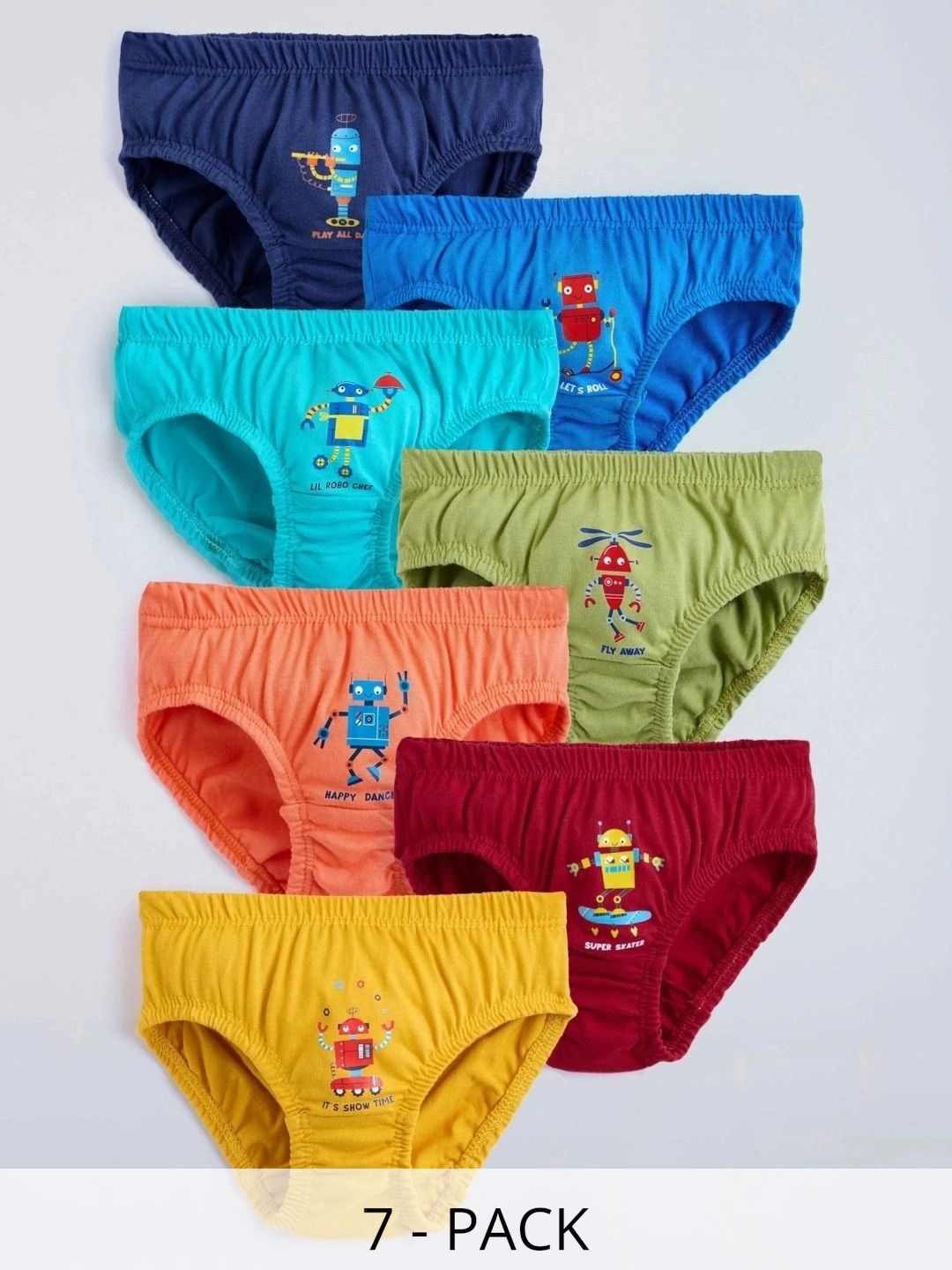 Hopscotch Boys Pack of 7 Printed Cotton Bikini-picture-51