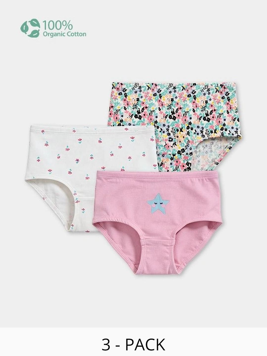 Carter's Girls Pack of 3 Printed Assorted Organic Cotton Basic Briefs-picture-15