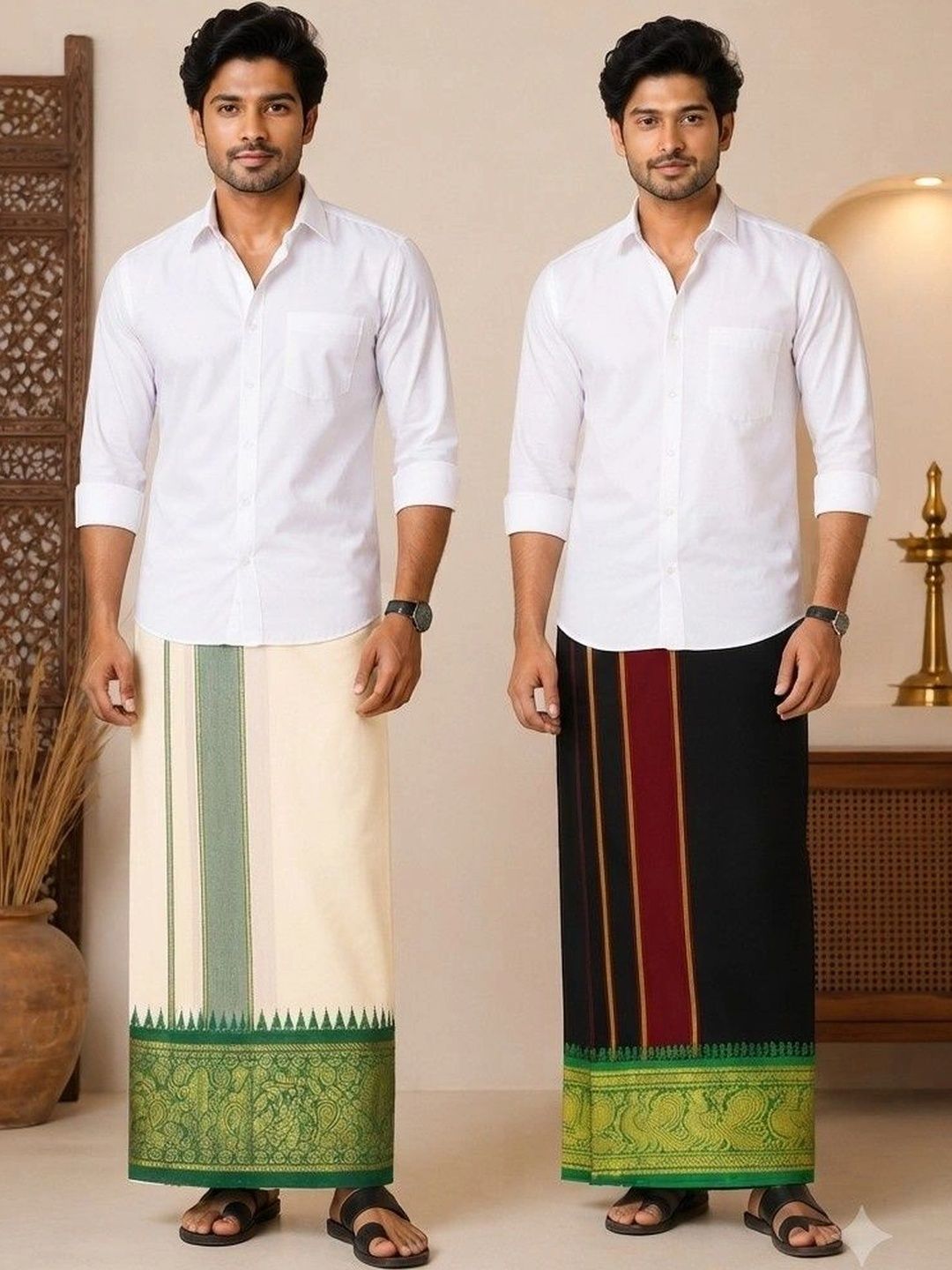 Sharan Elegance Men Embroidered Cotton Dhoti Dhotis-picture-38