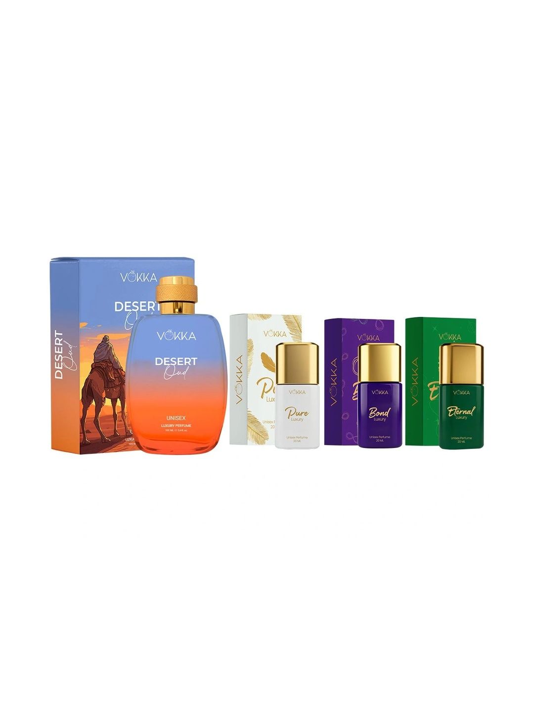 VOKKA Set Of 4 Oud, Pure, Bond & Eternal Eau De Perfume - 100 & 20 ml Each-picture-2