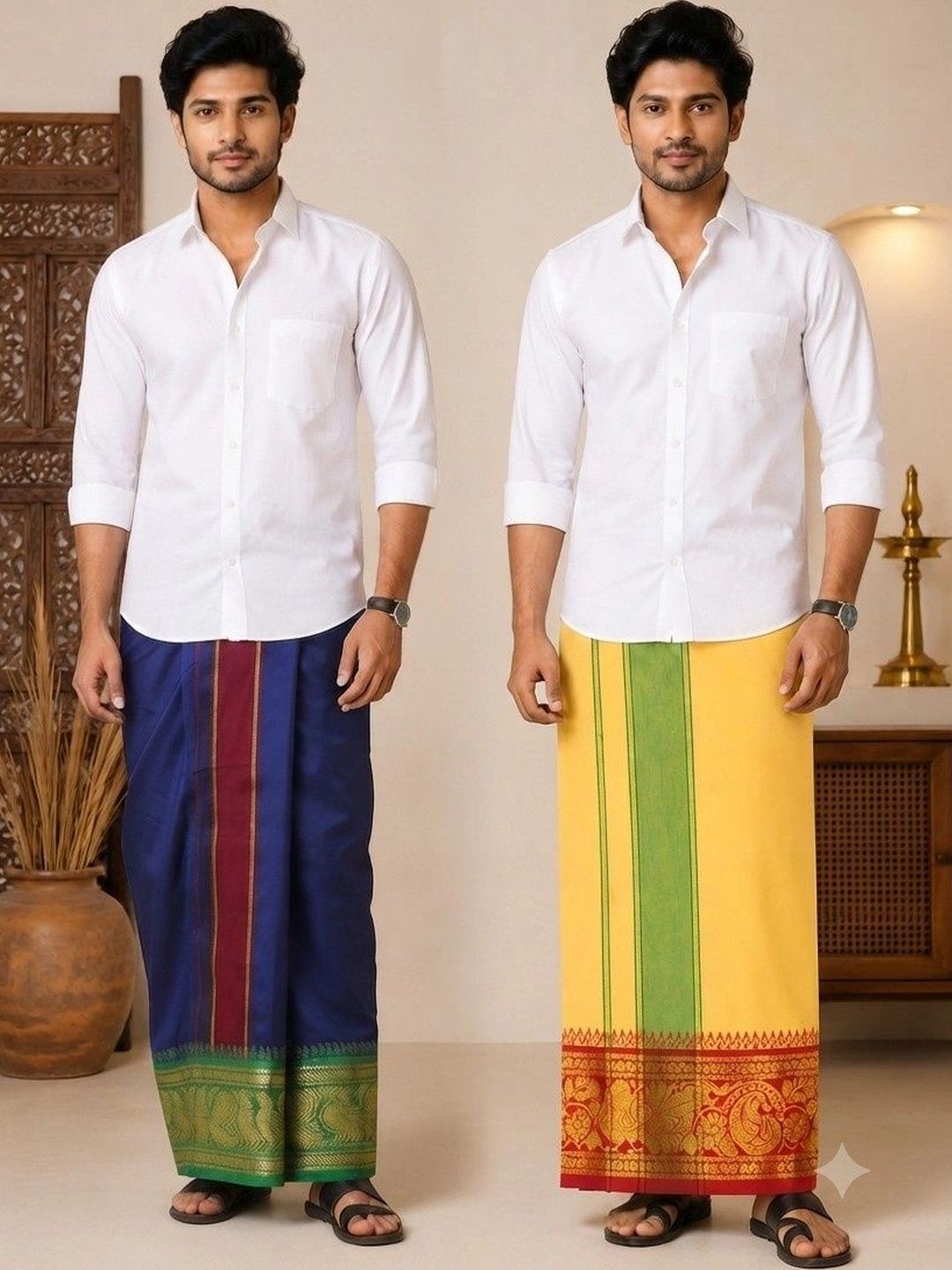 Sharan Elegance Men Printed Cotton Dhoti Dhotis-picture-34