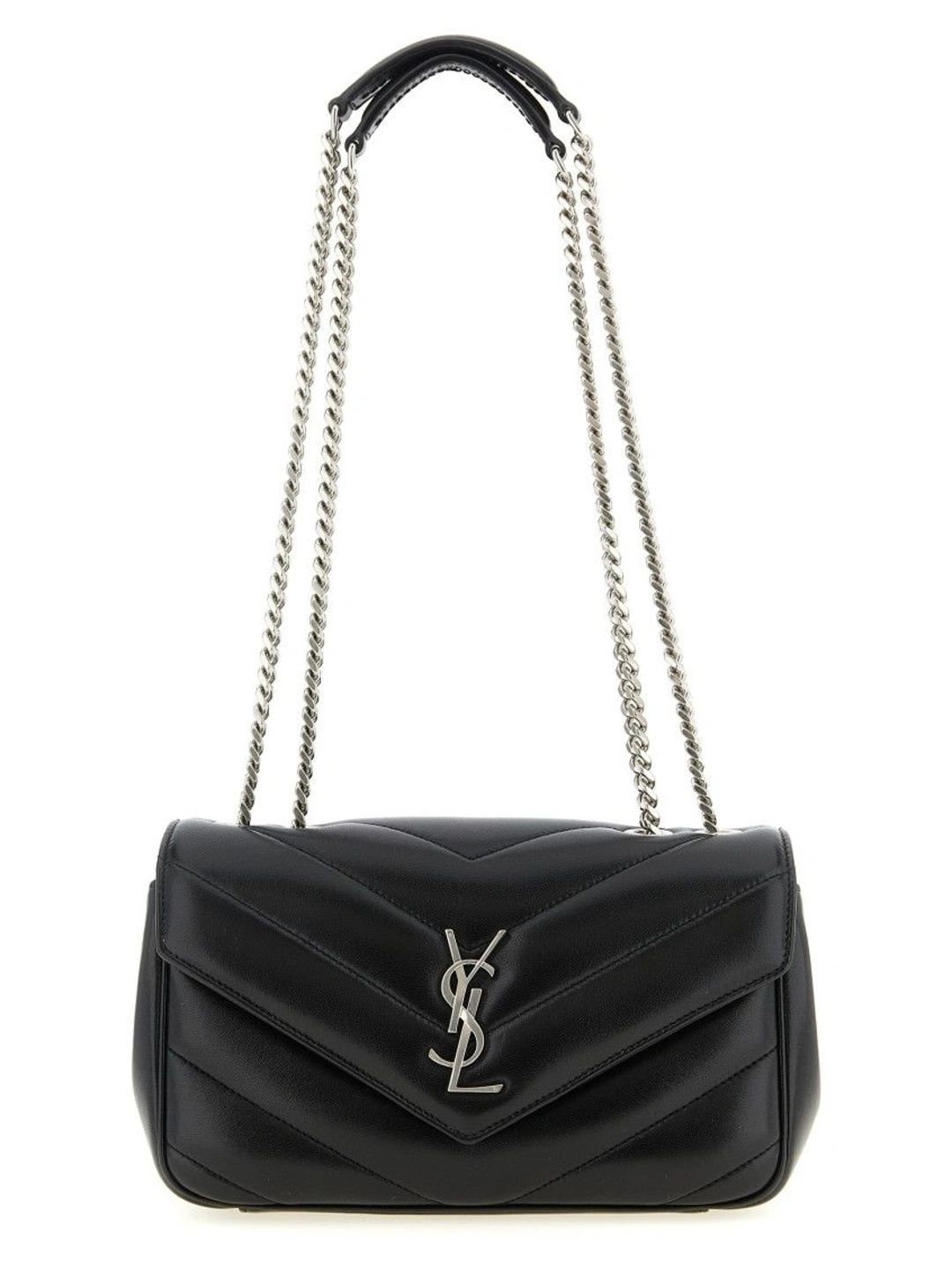 Saint Laurent Textured Leather Shoulder Bag with Quilted-picture-39