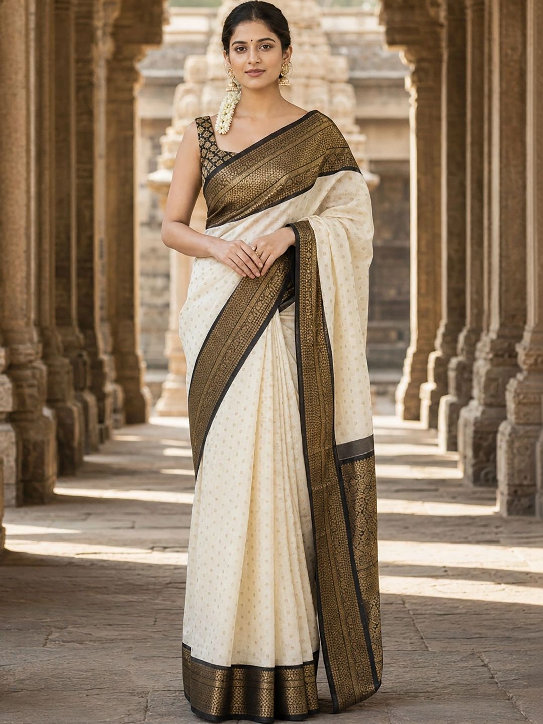Mitera Woven Design Zari Silk Blend Designer Banarasi Saree-picture-18