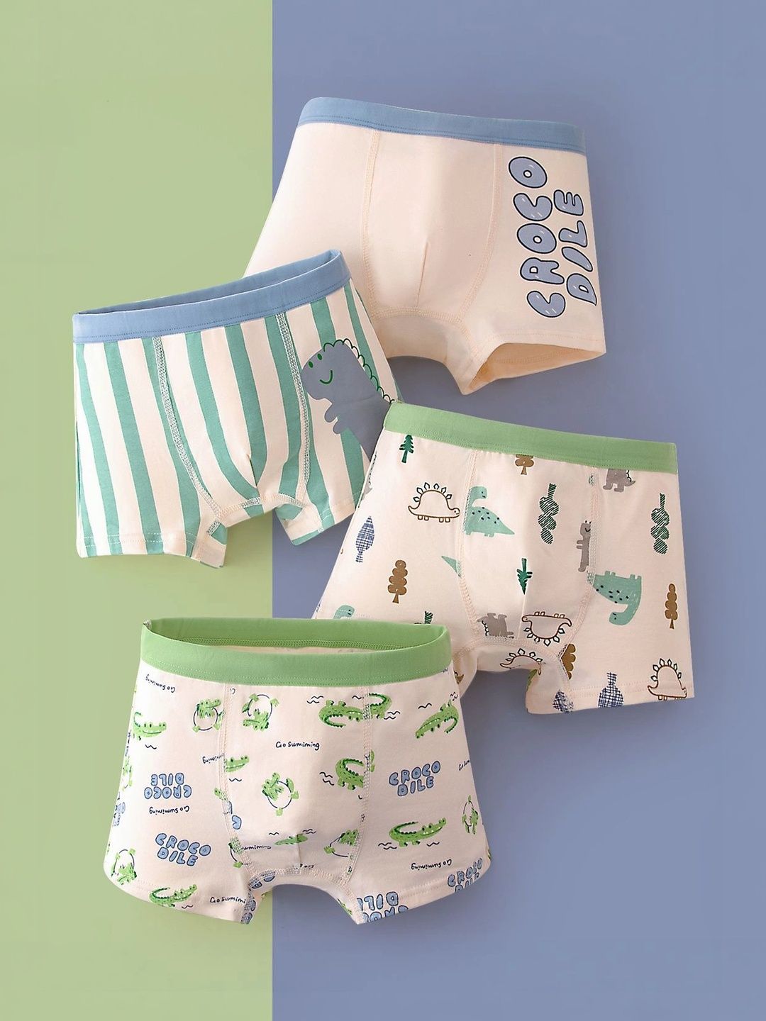 FOREVER FRIDAY Boys Pack of 4 Printed Cotton Trunks-image-24
