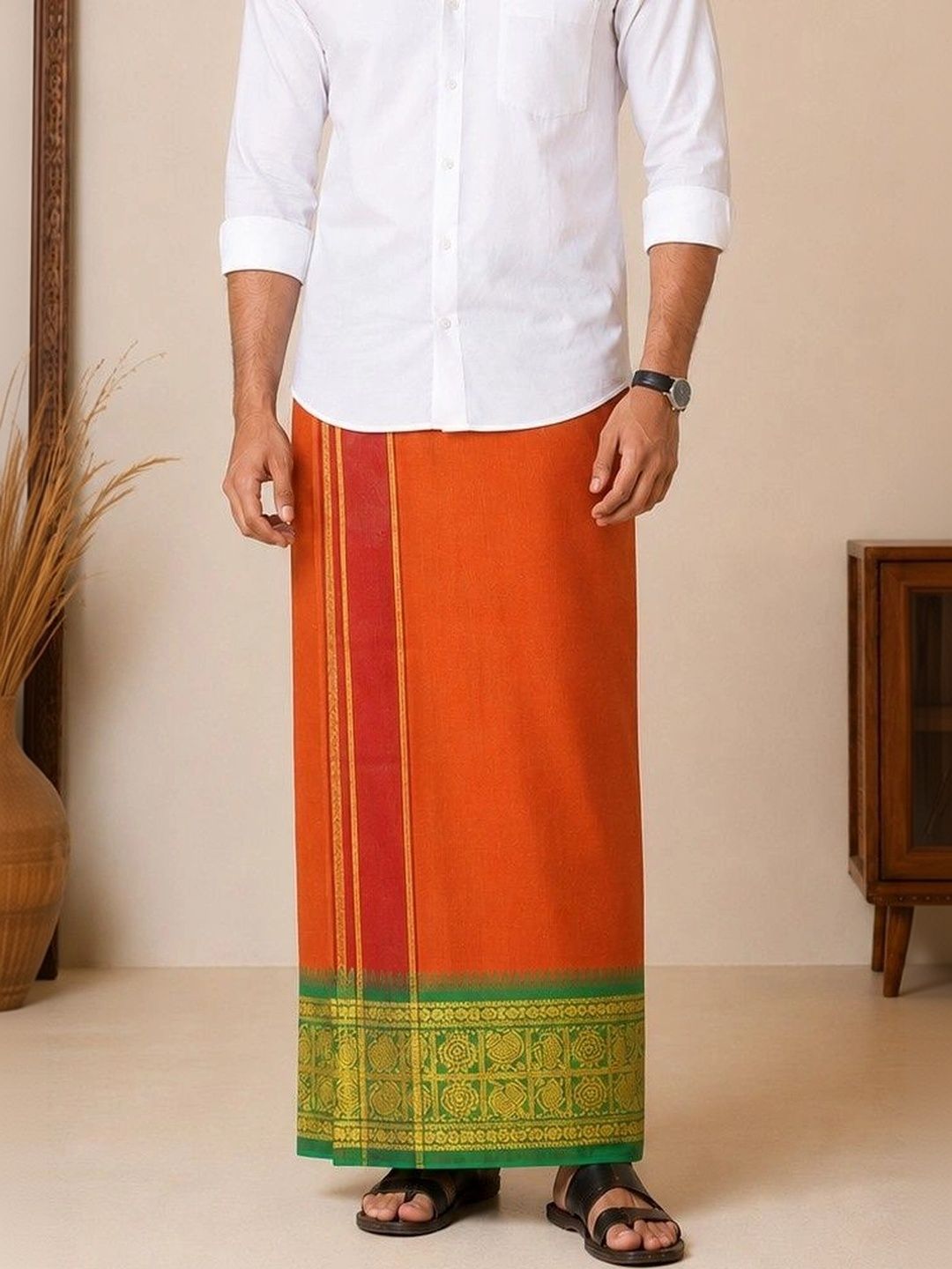 Sharan Elegance Men Embroidered Cotton Dhoti Dhotis-picture-57