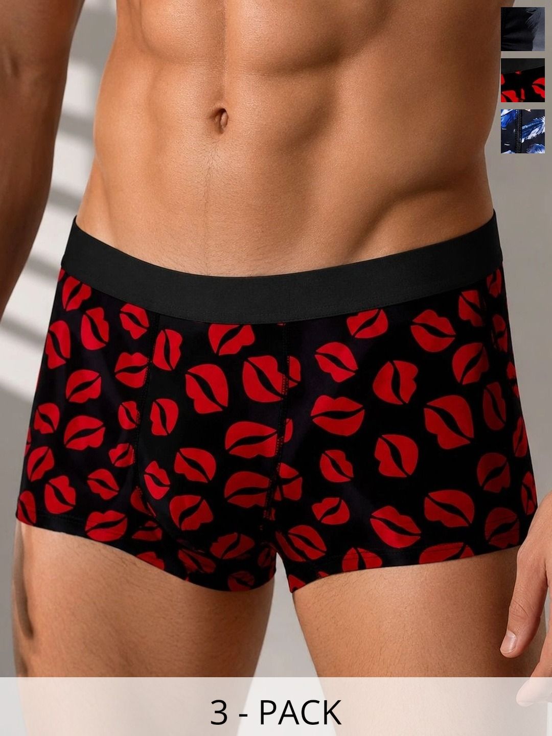 VIVA PLAST Men Pack of 3 Printed Assorted Boxer-Style Briefs-picture-20