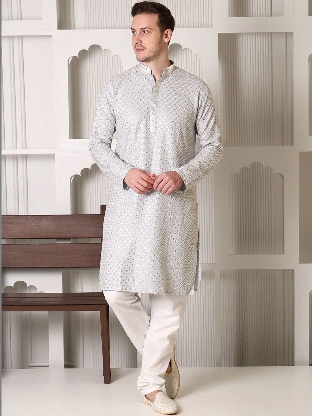 APPIX Men Sequinned Kurta-picture-13