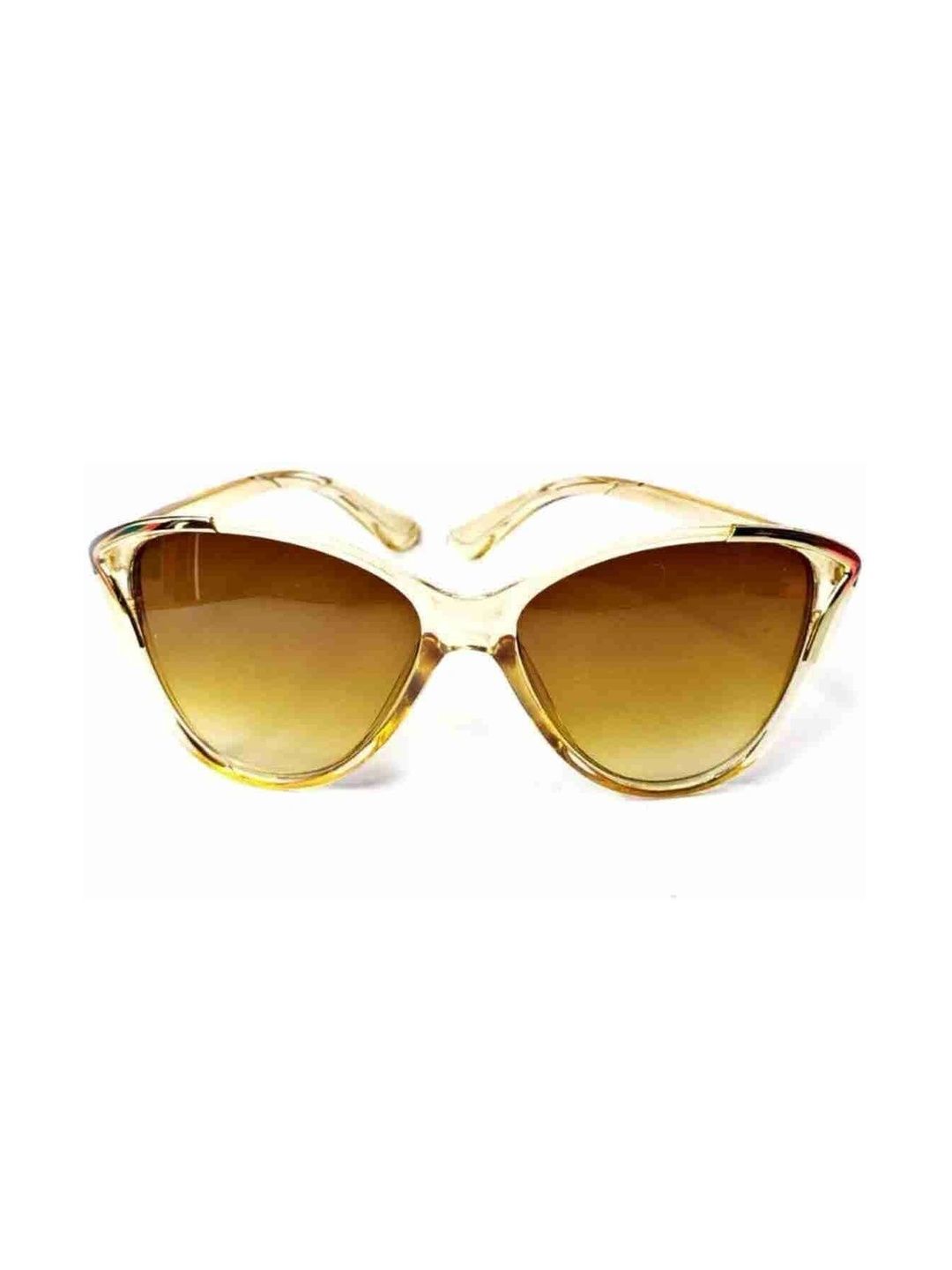 YOUTH CLUB Unisex Brown Lens & Yellow Cateye Sunglasses with-image-43