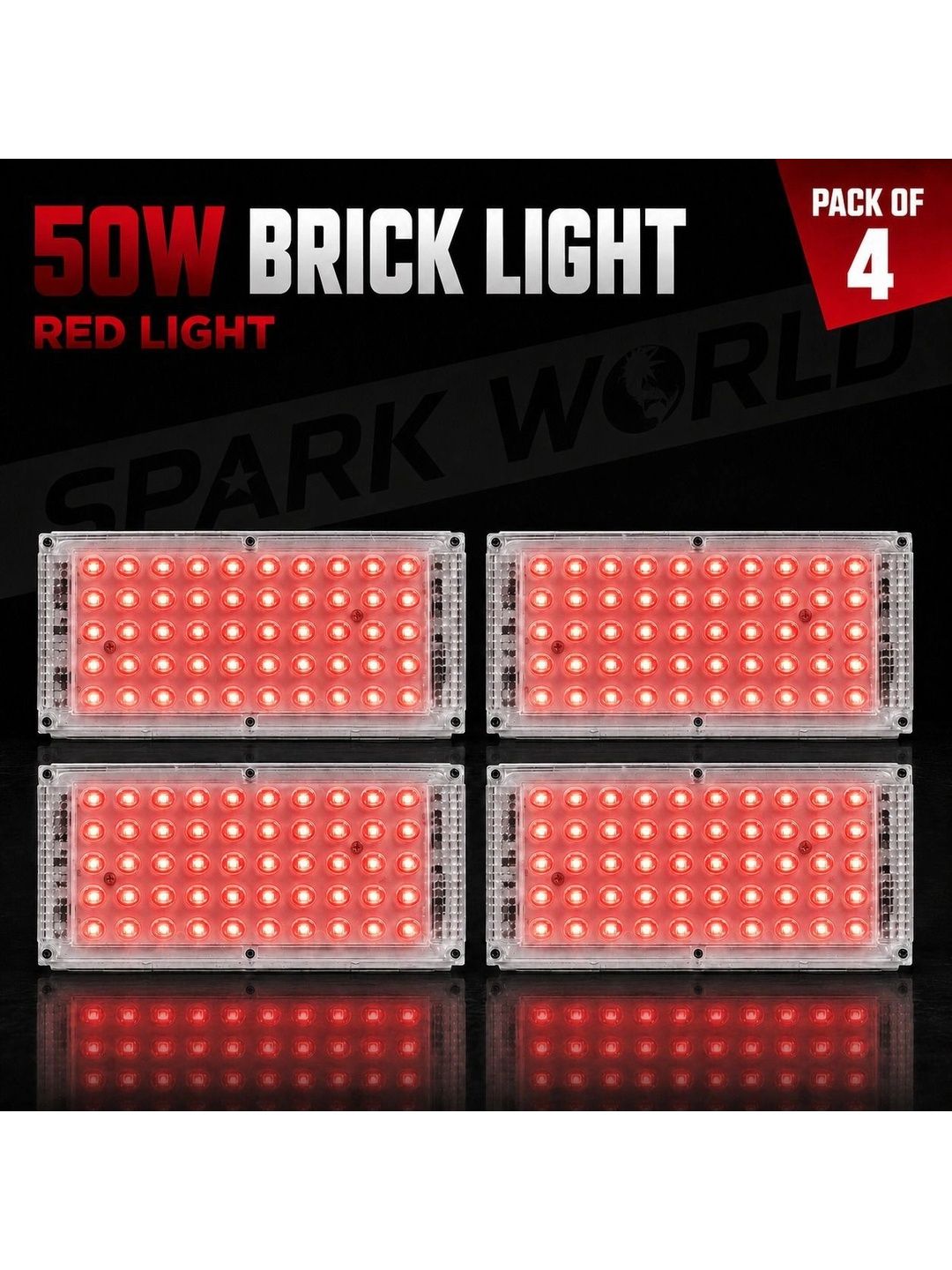 ENORMITY 4-Pcs Red 50W Brick Light Rectangle Outdoor Lamps-image-33