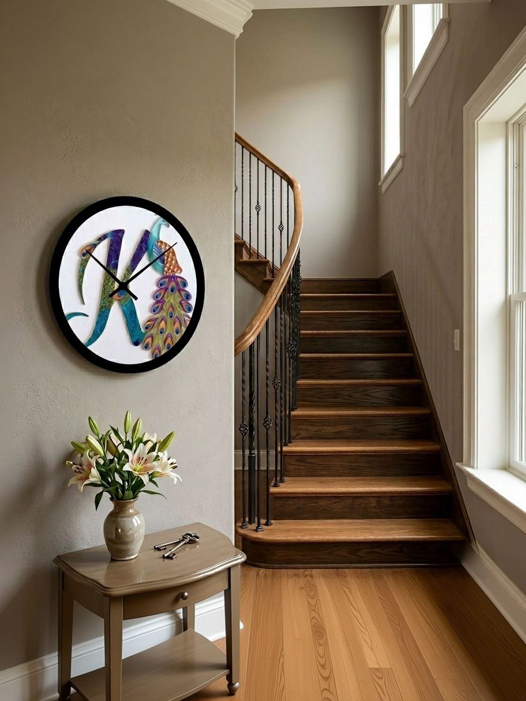 Nutts Multicoloured Printed Contemporary Wall Clock-picture-10