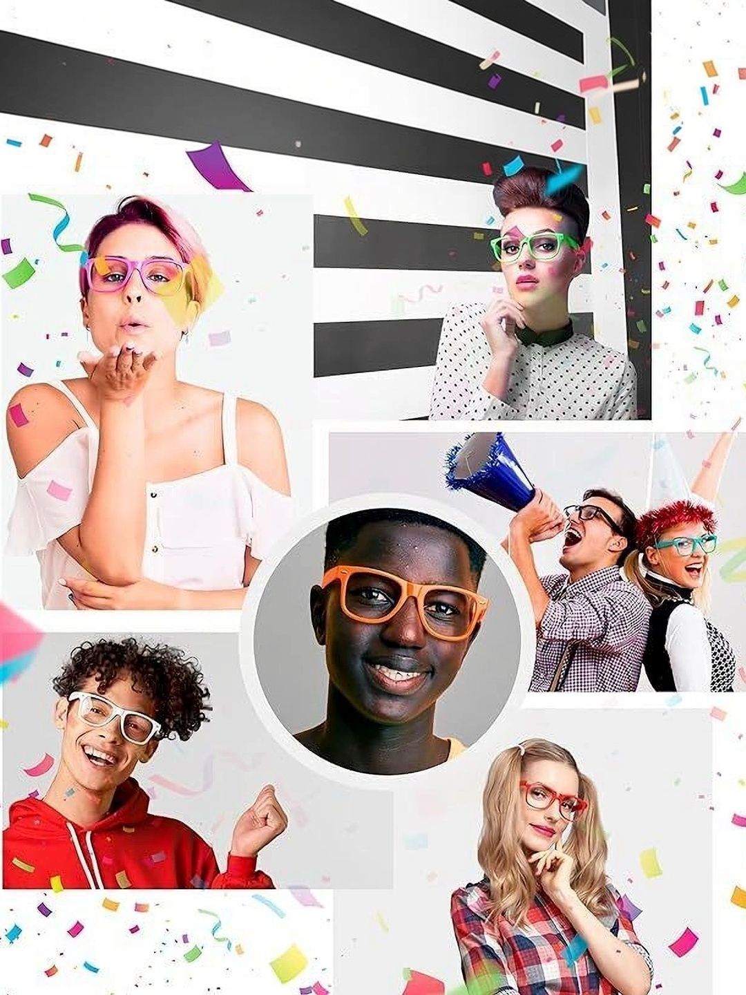YOUTH CLUB Unisex Clear Lens & Green Square Sunglasses with-image-25