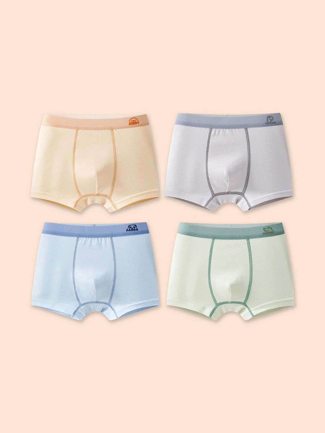 FOREVER FRIDAY Boys Pack of 4 Cotton Solid Trunks-picture-26