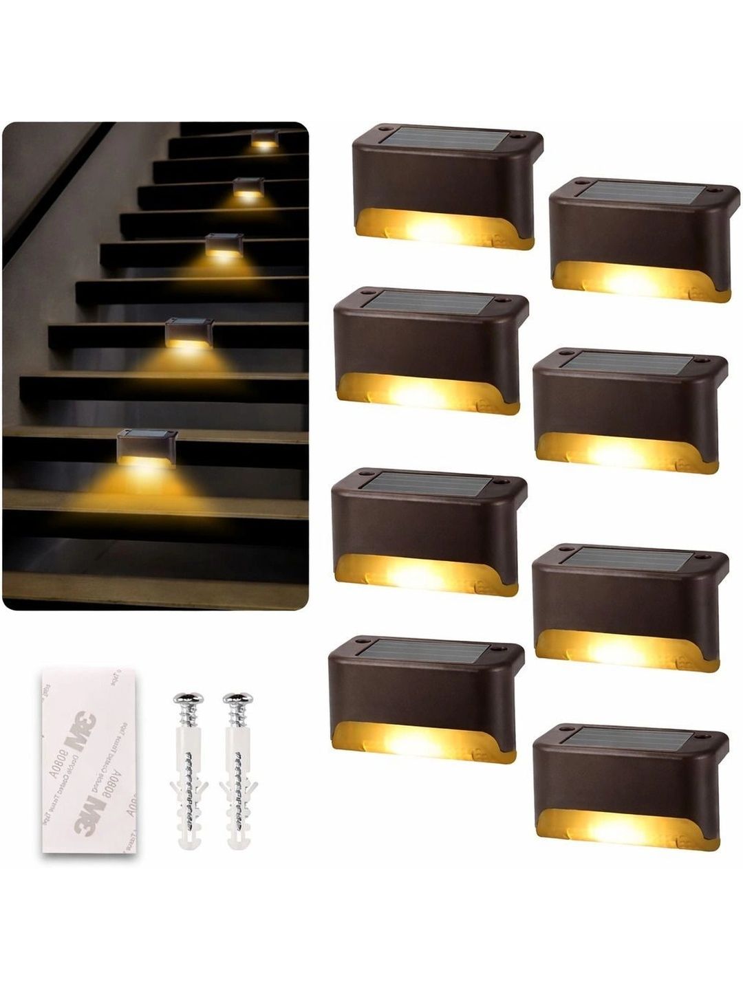 ENORMITY 8-Pcs Brown & Yellow Rectangle Outdoor Lamps-image-27