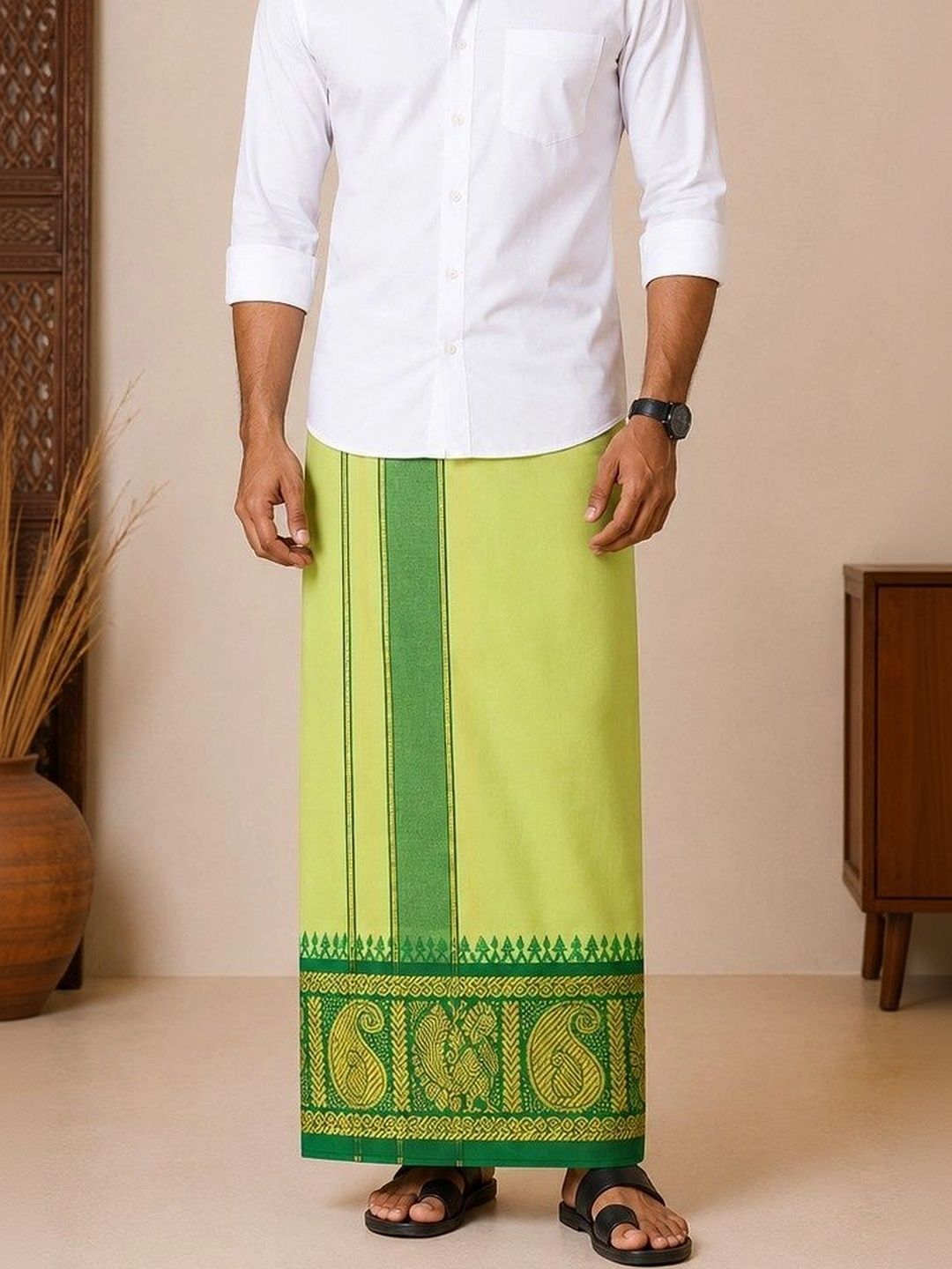 Sharan Elegance Men Printed Cotton Dhoti Dhotis-picture-20