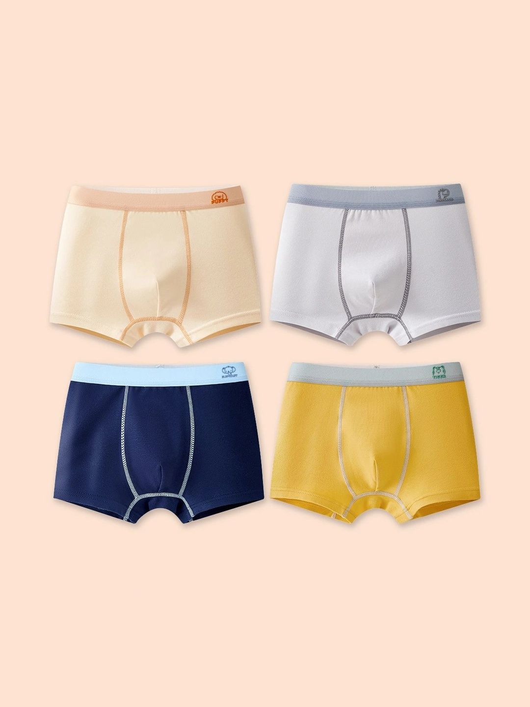 FOREVER FRIDAY Boys Pack of 4 Cotton Trunks-picture-34