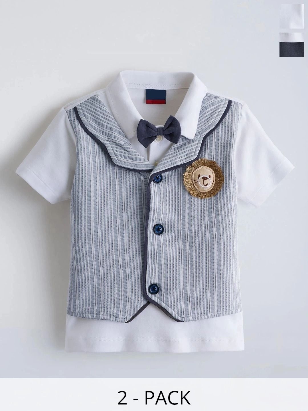 Hopscotch Boys Striped T-shirt with Shorts-picture-54