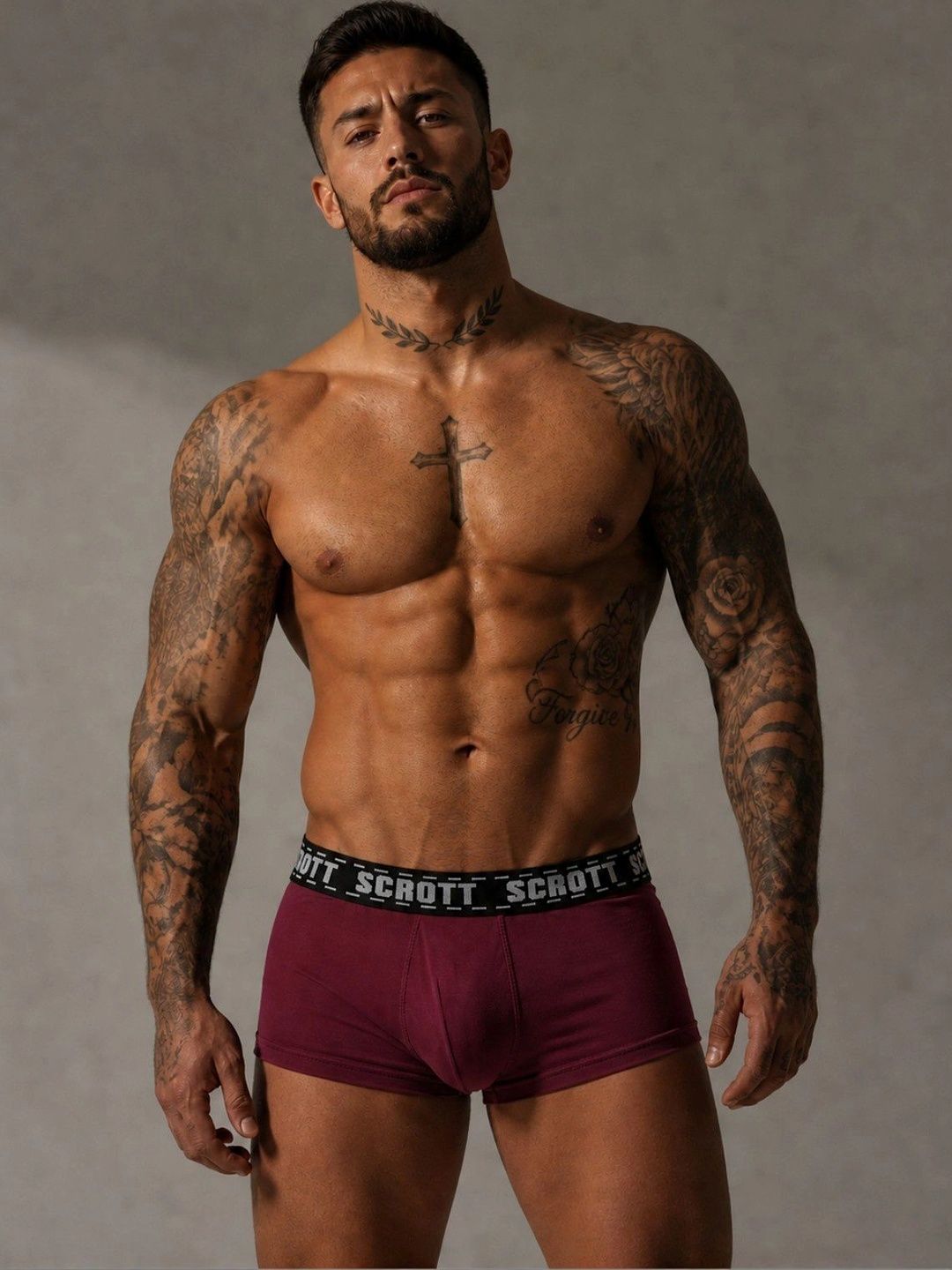 SCROTT FITNESS Cotton Solid Trunks-picture-23