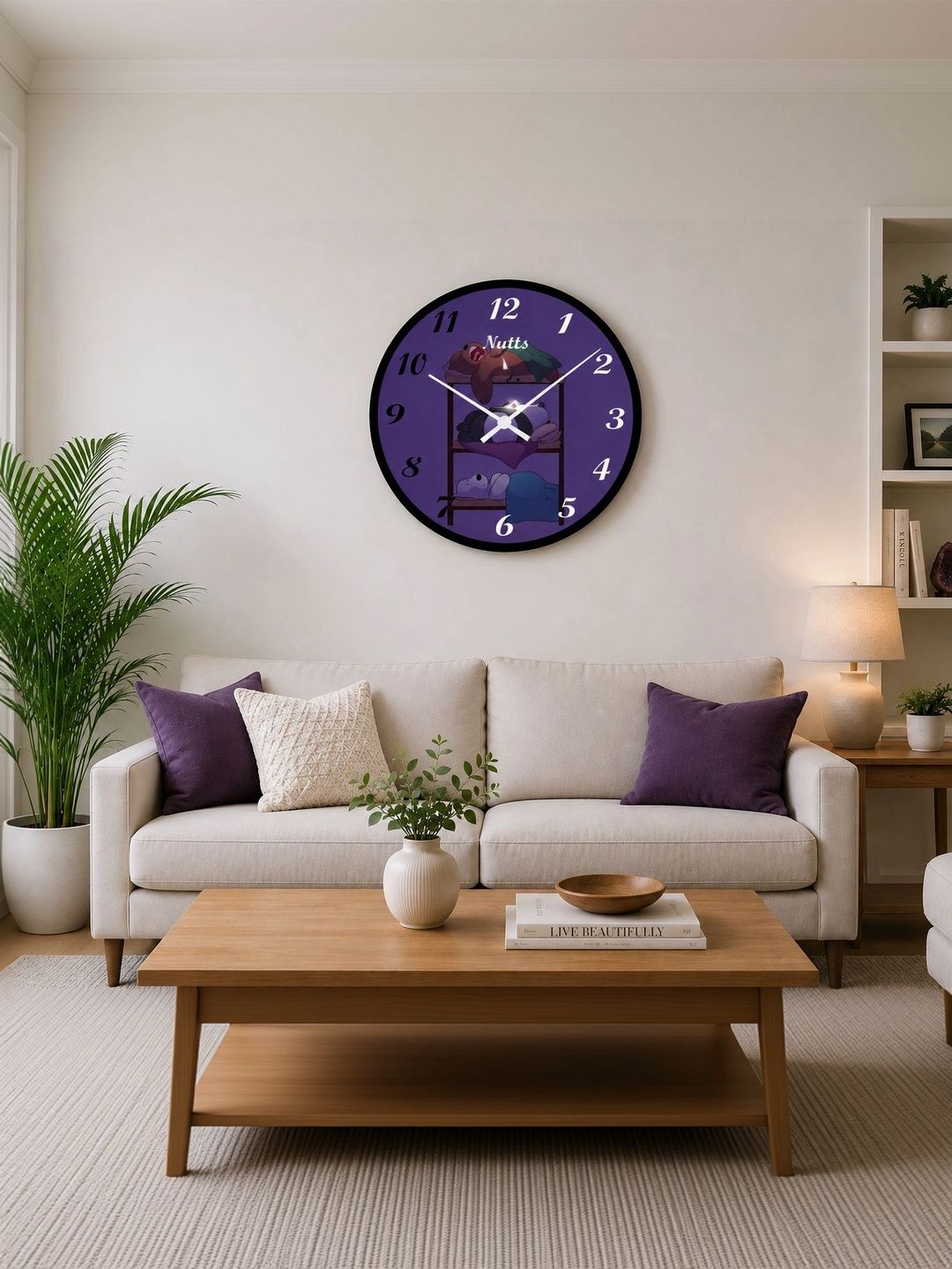 Nutts Multicoloured Printed Contemporary Wall Clock-picture-34