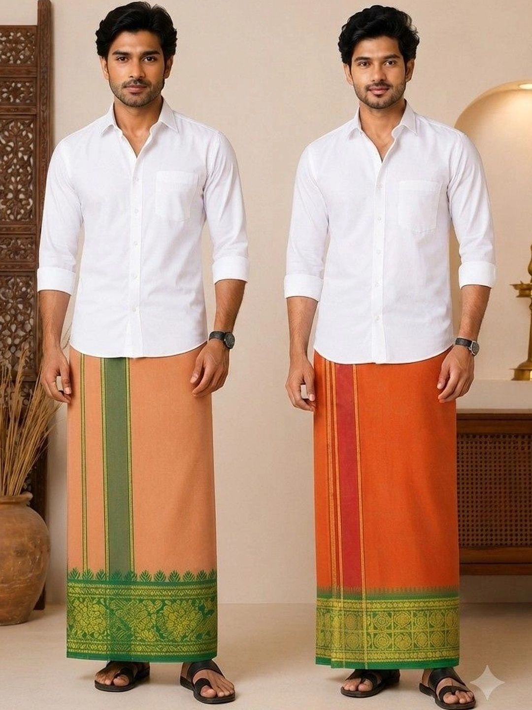 Sharan Elegance Men Embroidered Cotton Dhoti Dhotis-picture-16